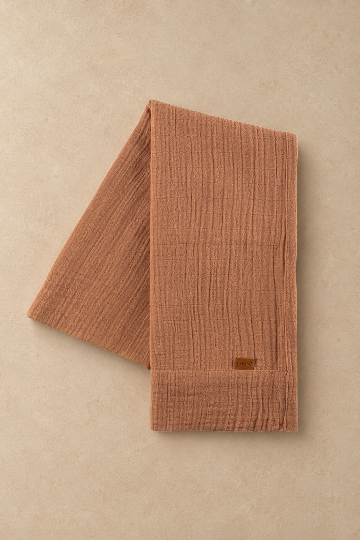 Muslin Table Runner Indian Tan