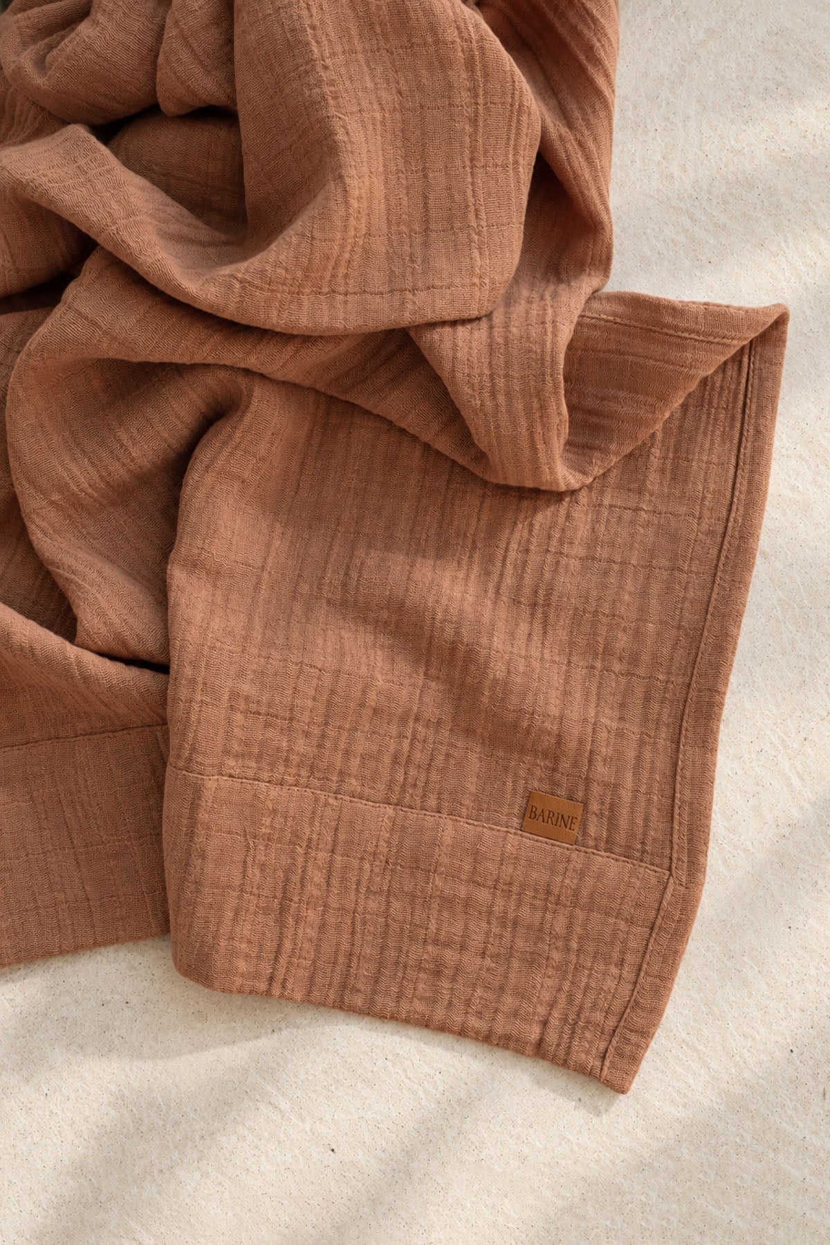 Muslin Table Runner Indian Tan