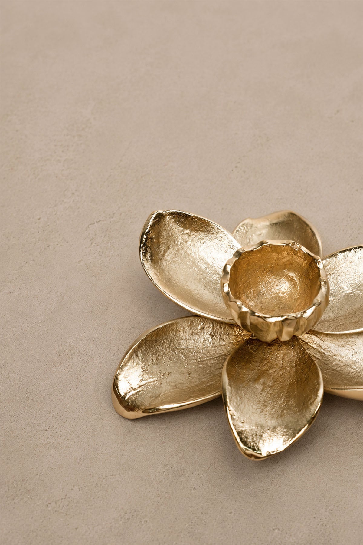 Orchid Flower Brass Incense Holder Decorative Object
