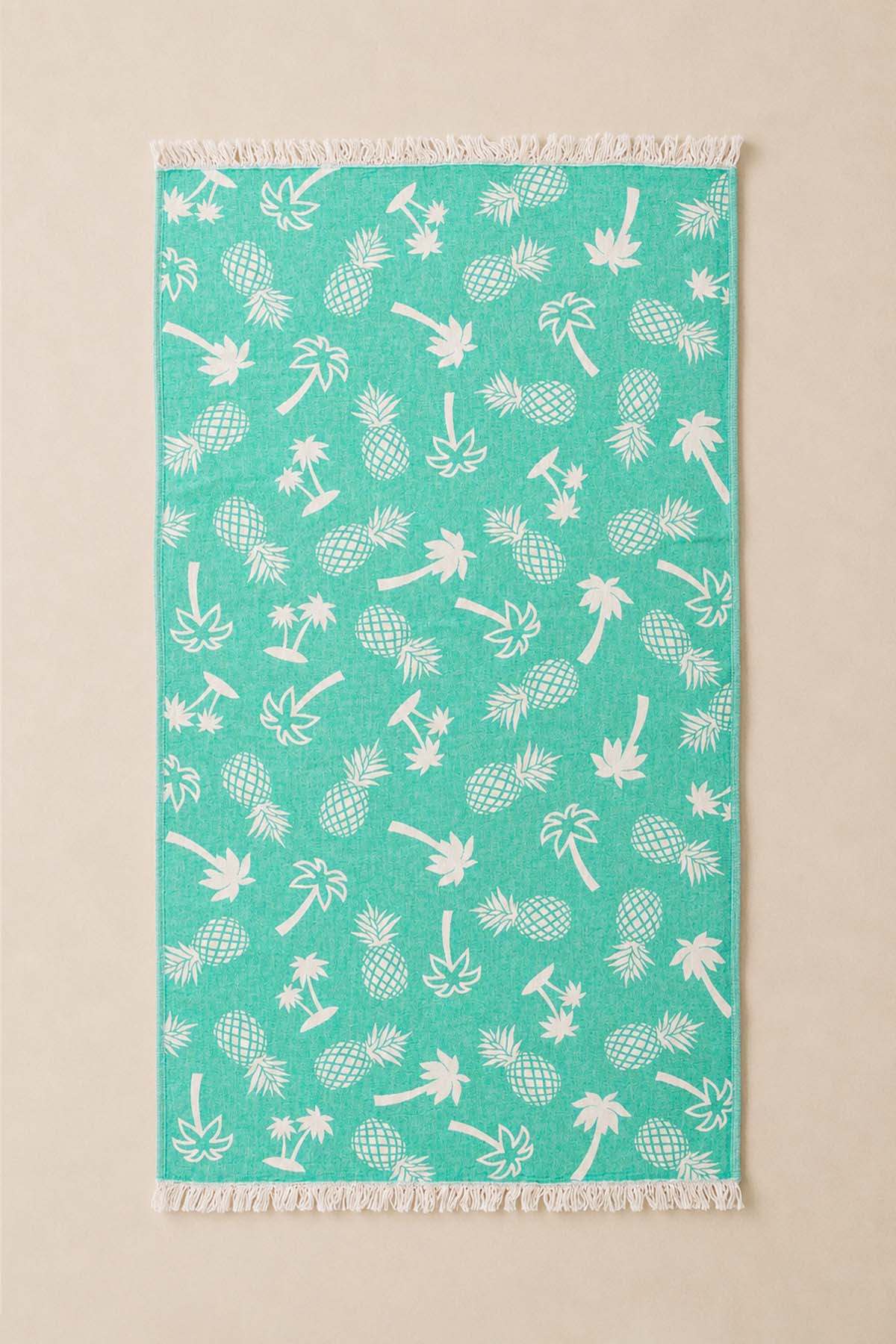 Palmsprings Jacquard Pestemal Turkish Towel w/ Carry Bag Green