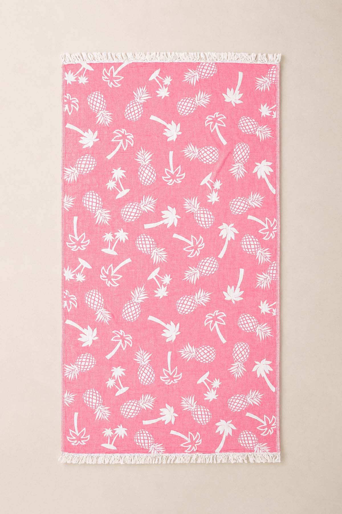 Palmsprings Jacquard Pestemal Turkish Towel w/ Carry Bag Pink