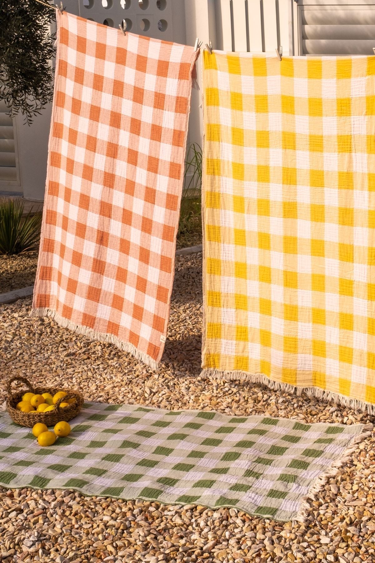 Plaid Müslin Peştamal Apricot