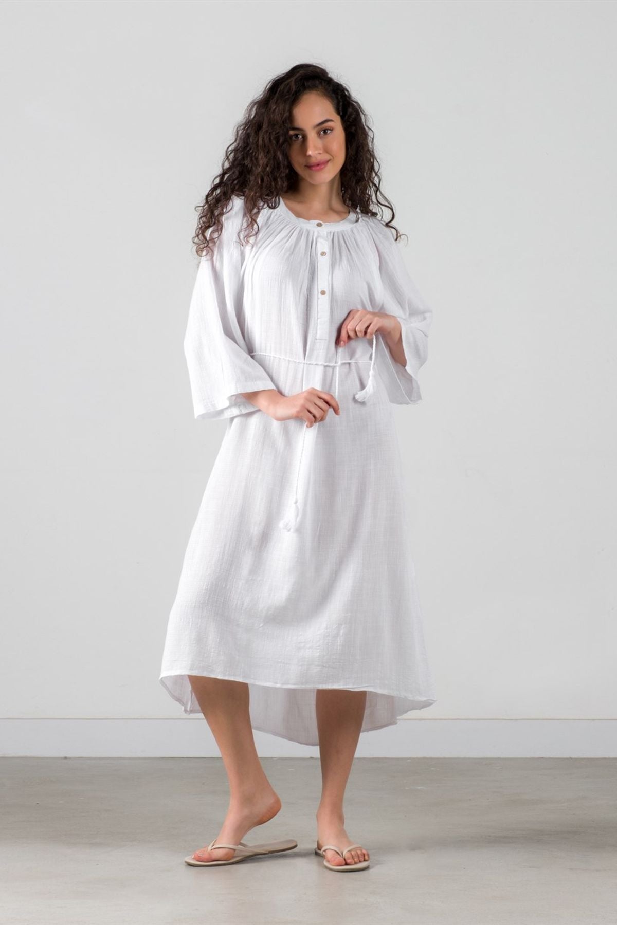 Poseidon Elbise (Düğmeli) Beyaz