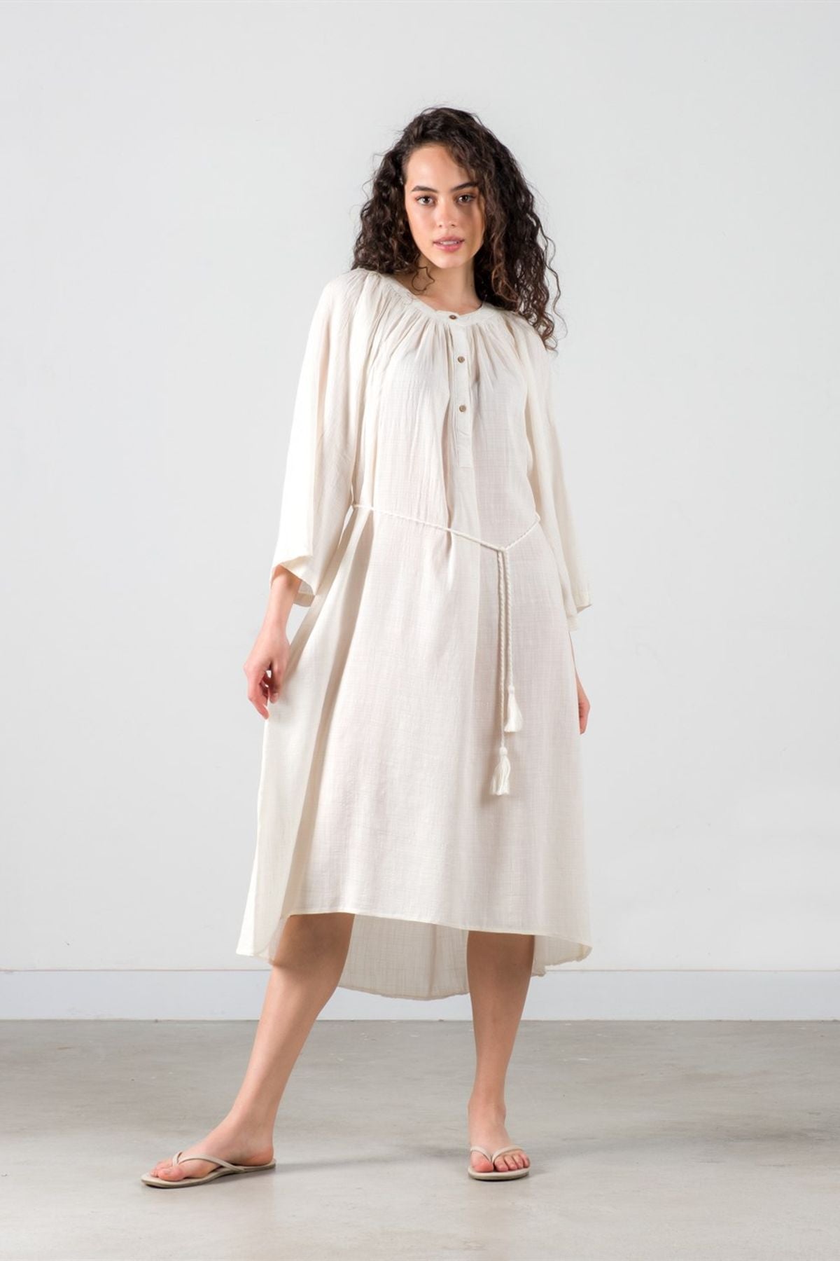 Poseidon Elbise (Düğmeli) Ekru