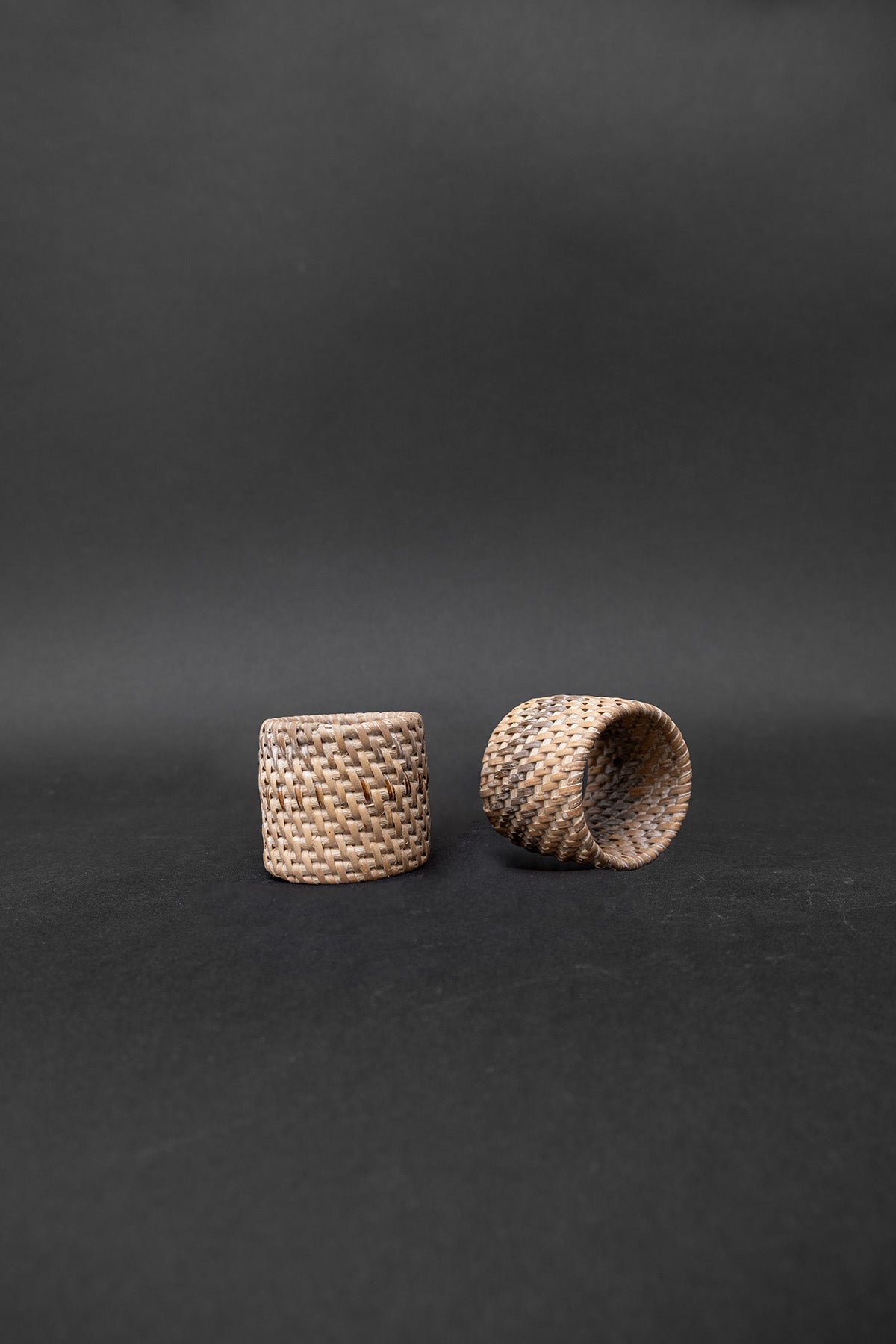Rattan Napkin Ring Set of 2 Cream