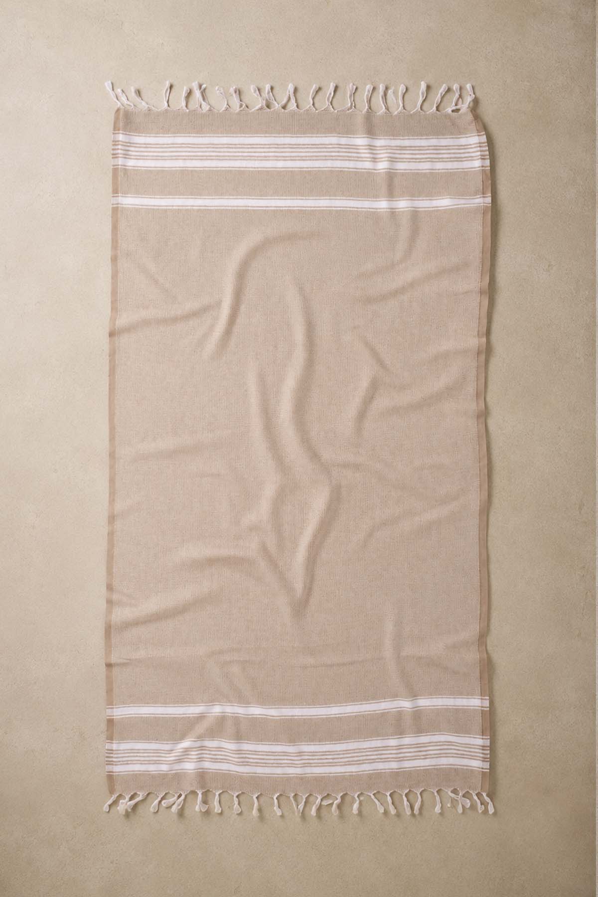 Recycle Pestemal, Turkish Towel Beige