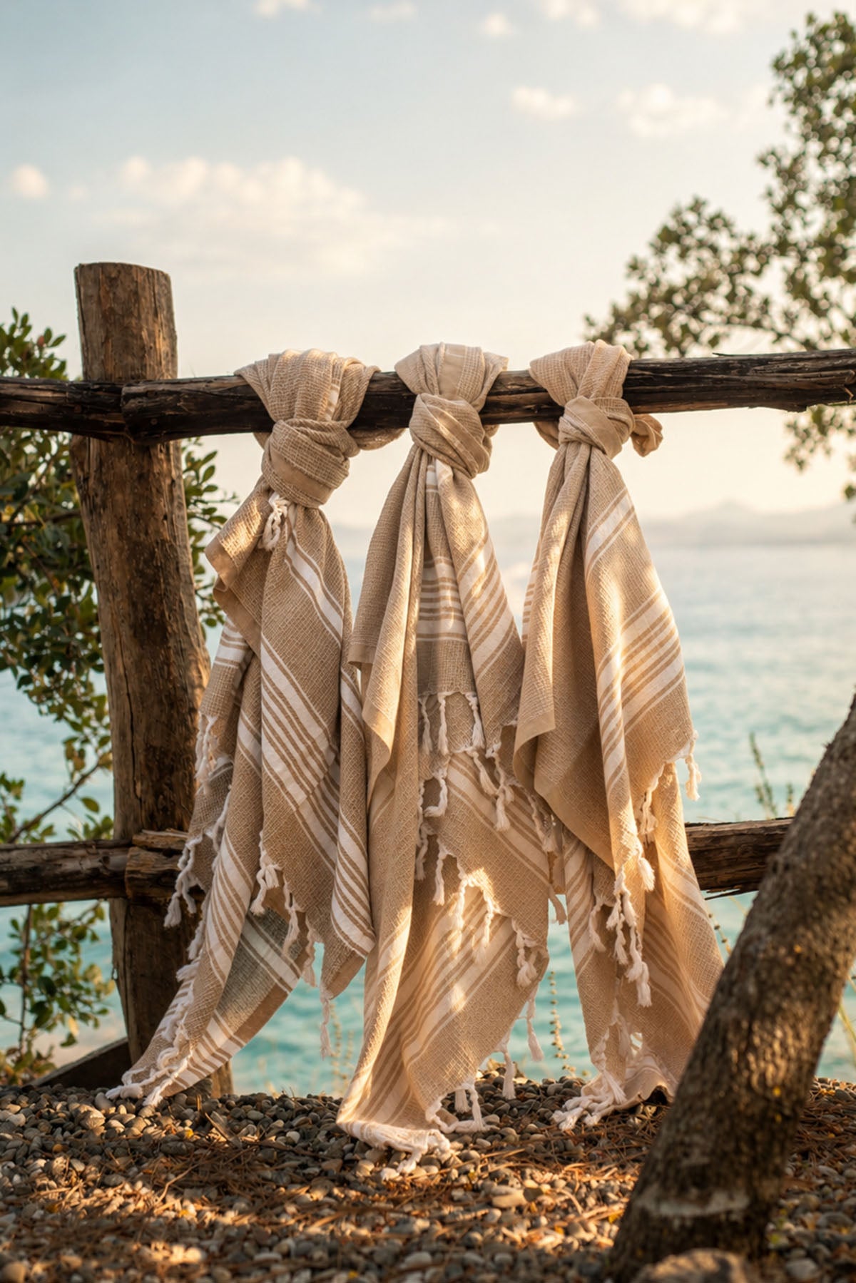 Recycle Pestemal, Turkish Towel Beige