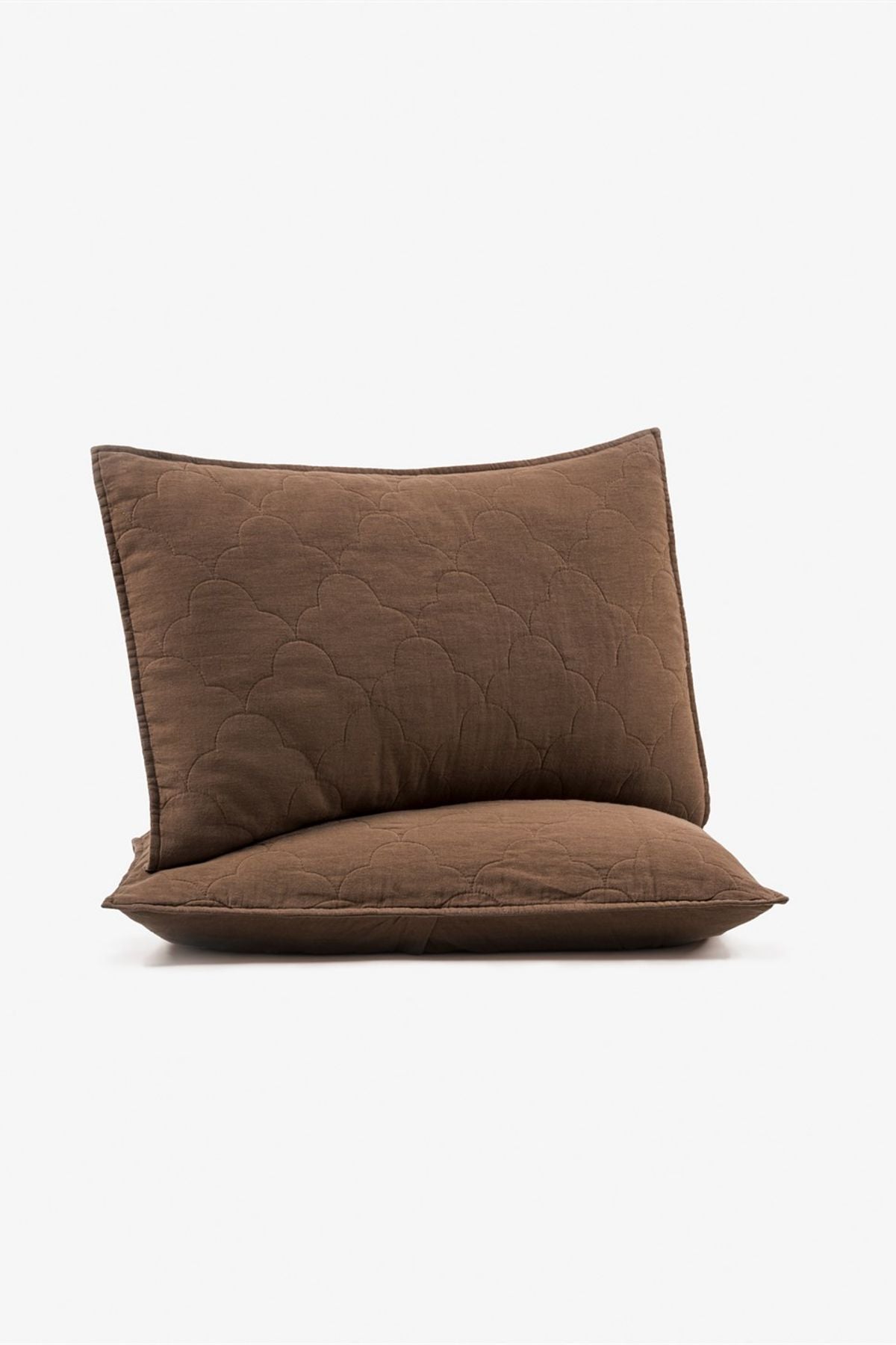 Washed Linen Kapitone Keten Yastık Kılıfı 2'li Set Bison