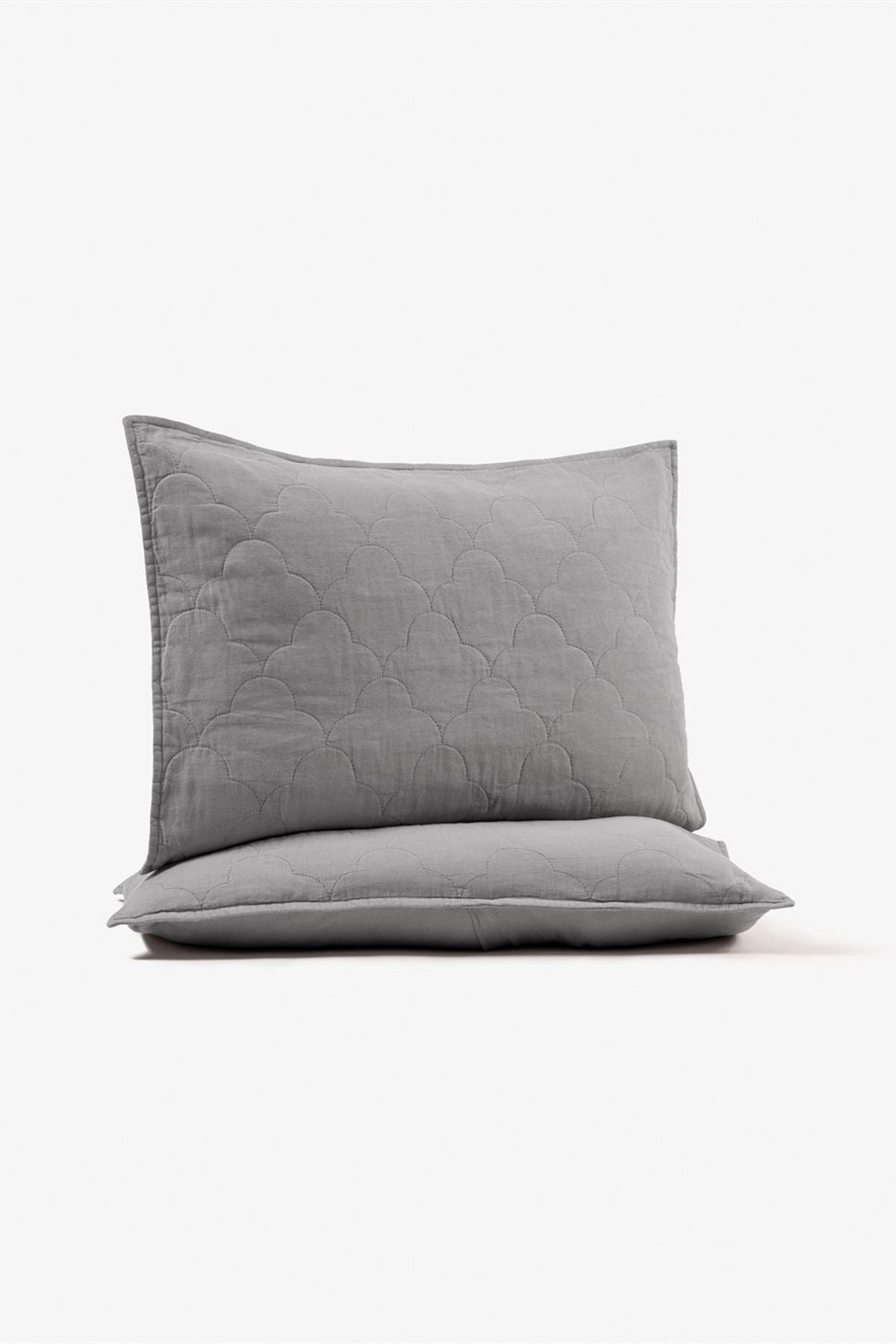 Washed Linen Kapitone Keten Yastık Kılıfı 2'li Set Paloma