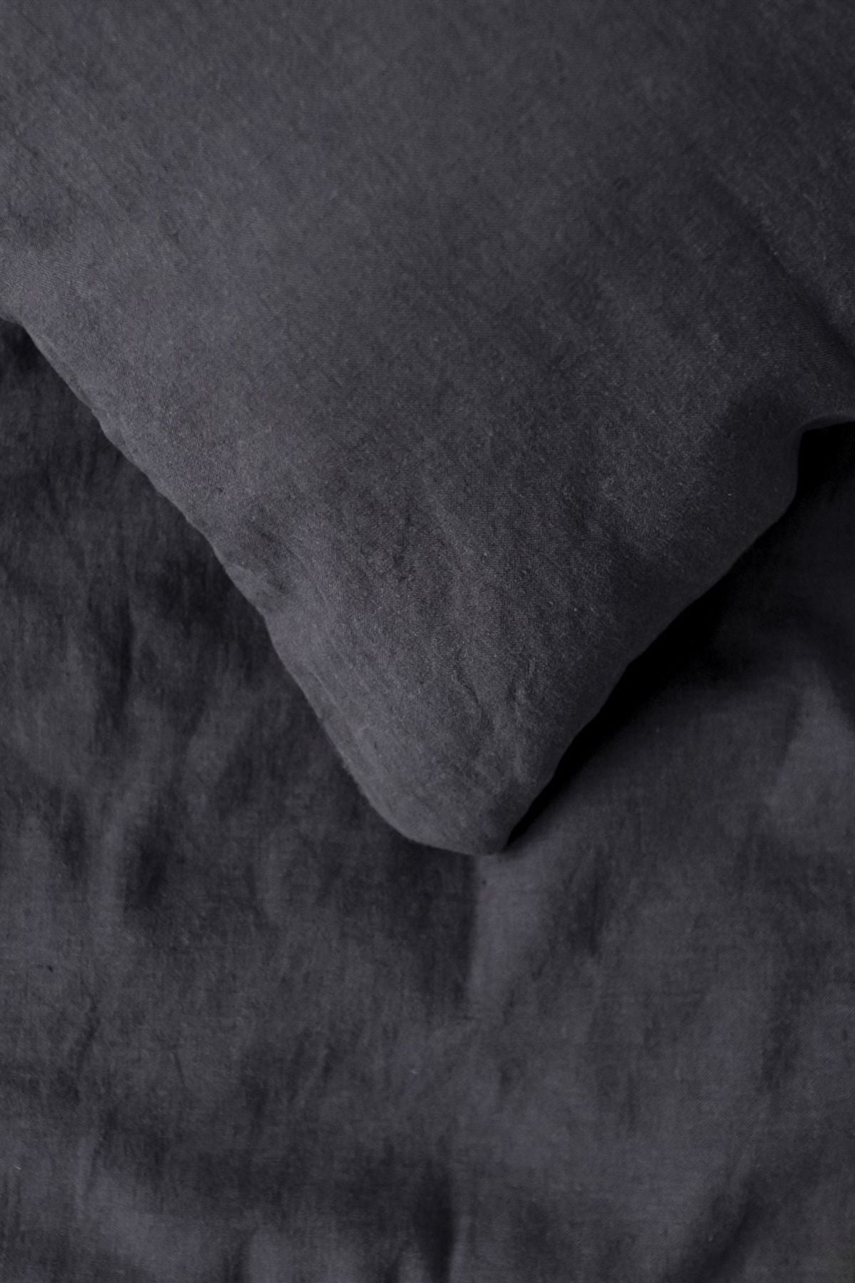 Washed Linen Keten Nevresim Antrasit