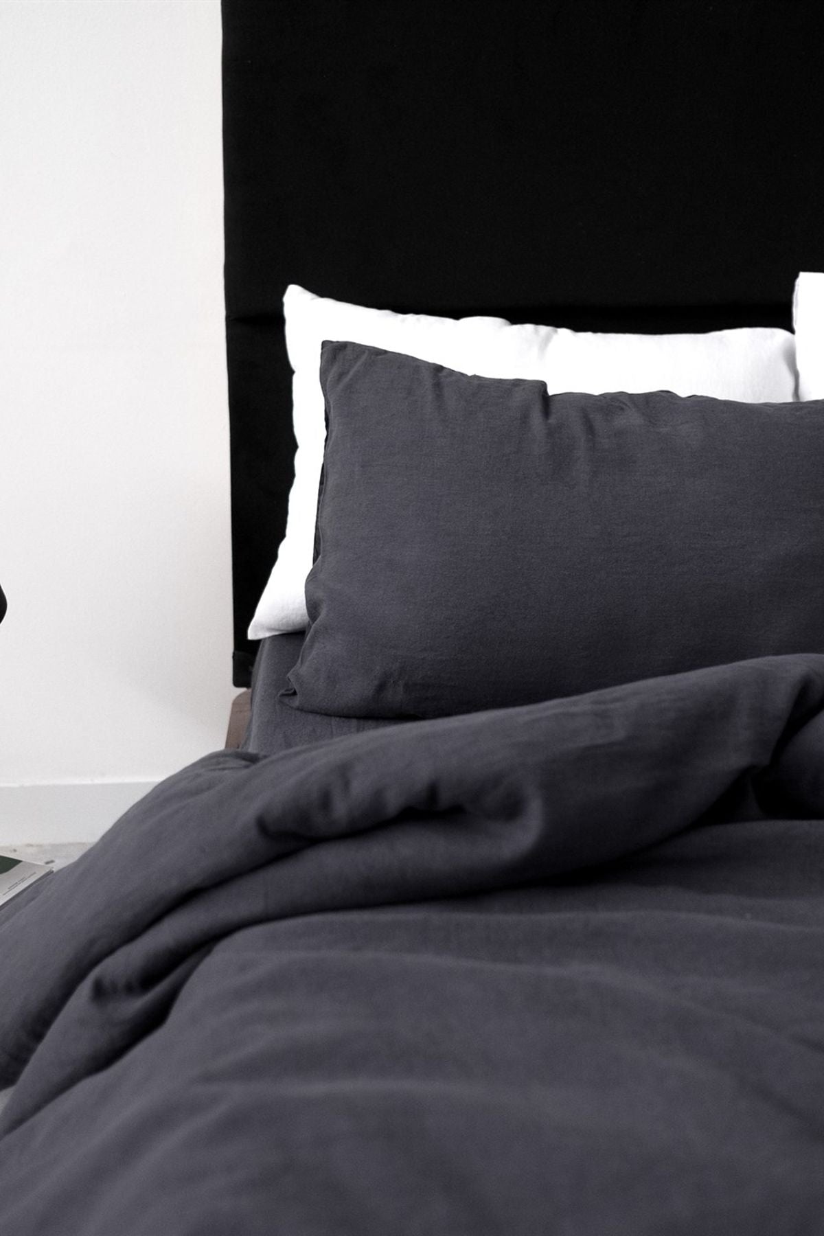 Washed Linen Keten Nevresim Antrasit