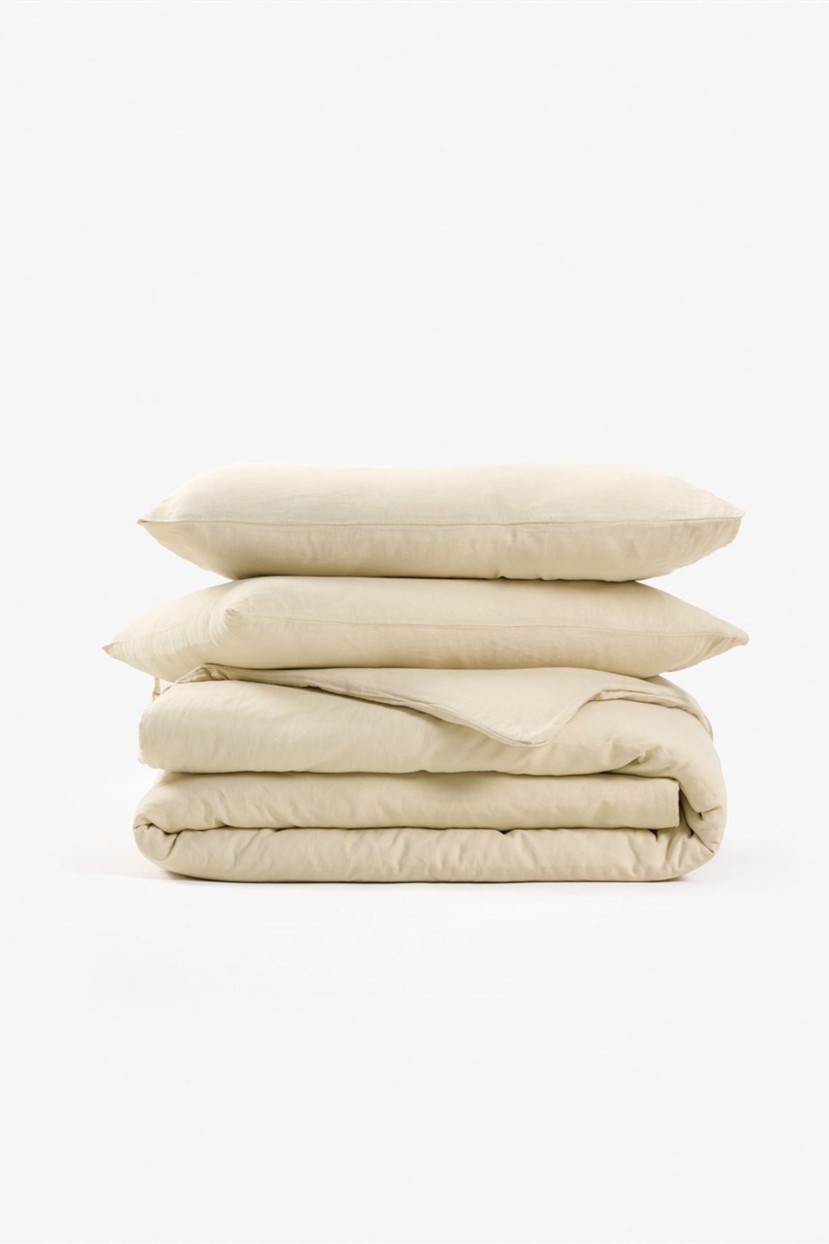 Washed Linen Keten Nevresim Bej