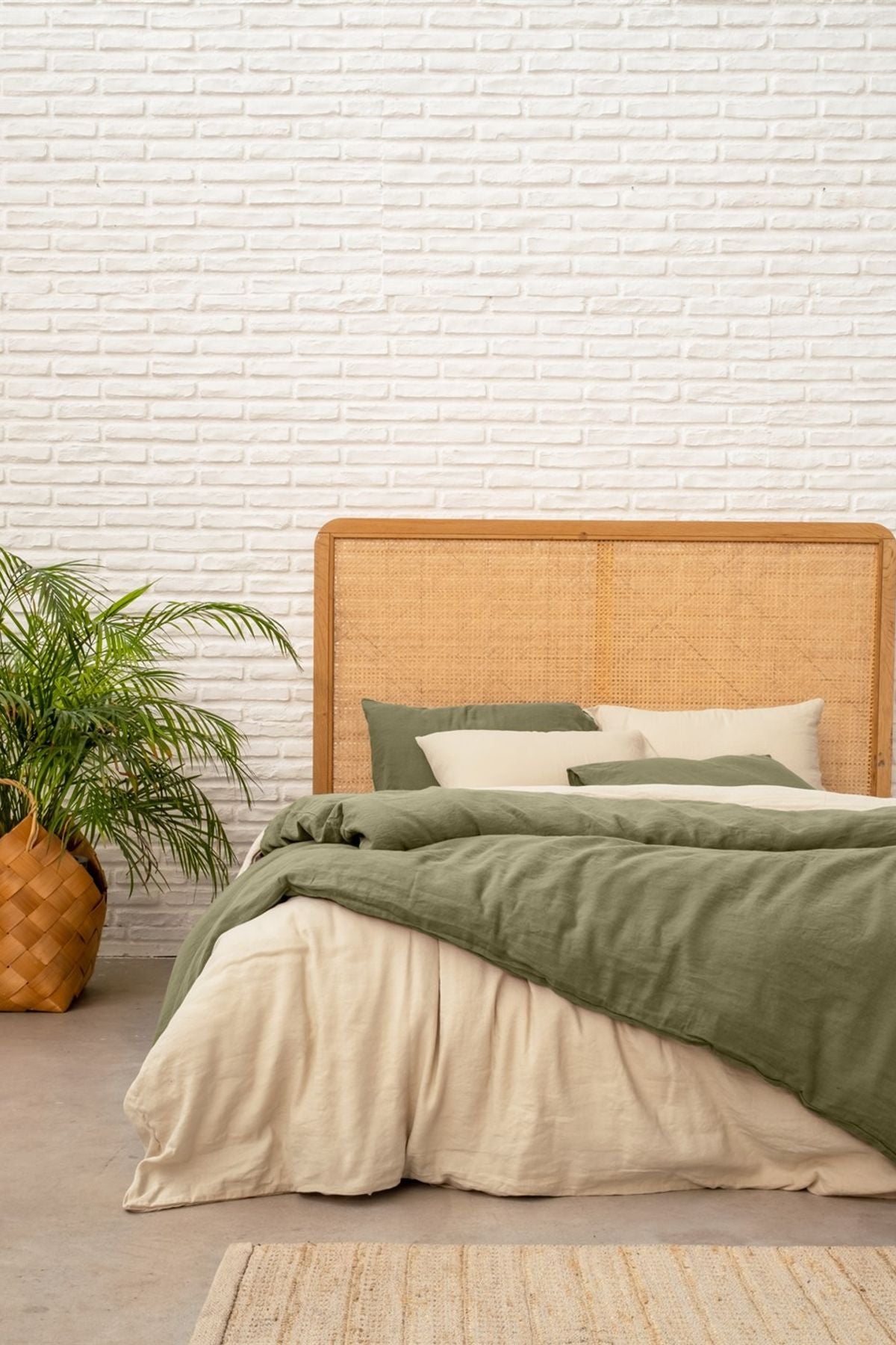 Washed Linen Keten Nevresim Bej