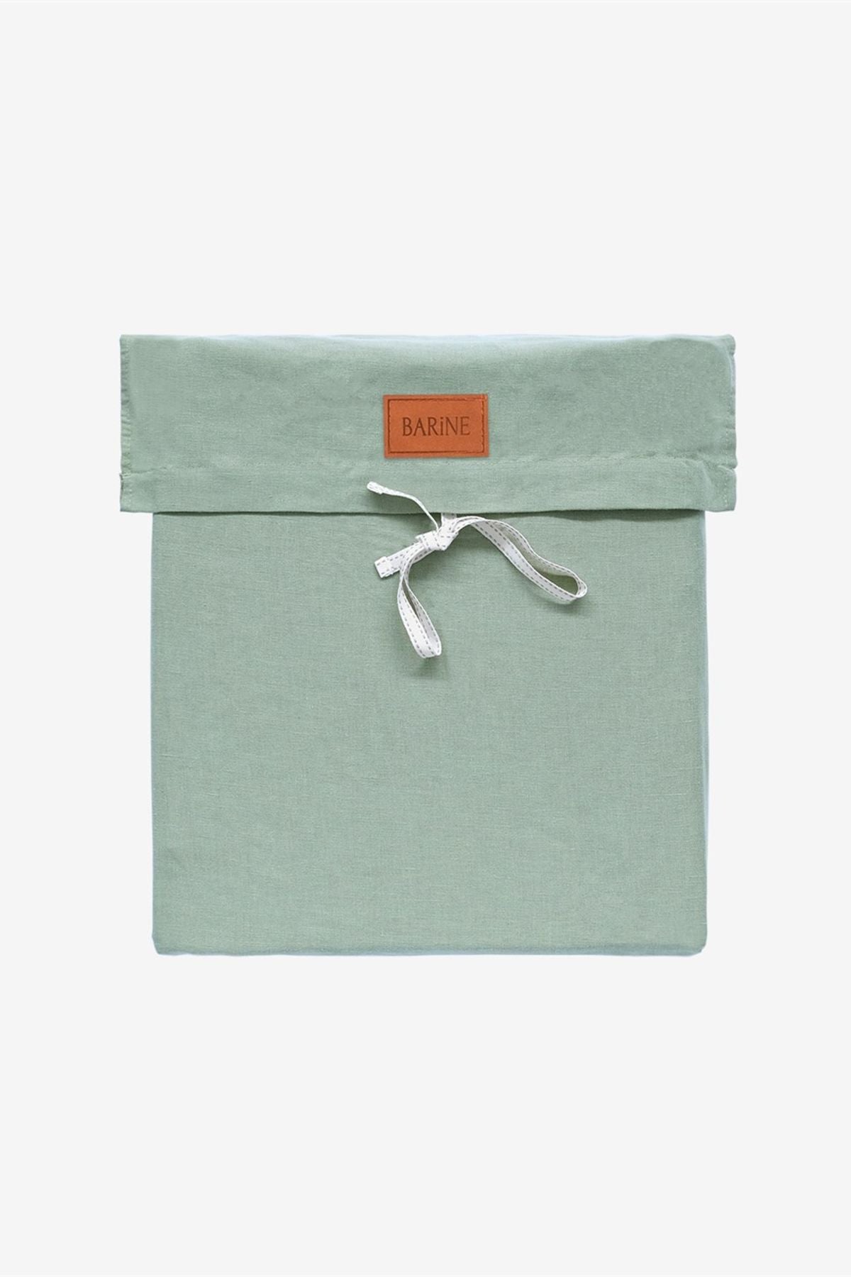 Washed Linen Keten Nevresim Frosty Green