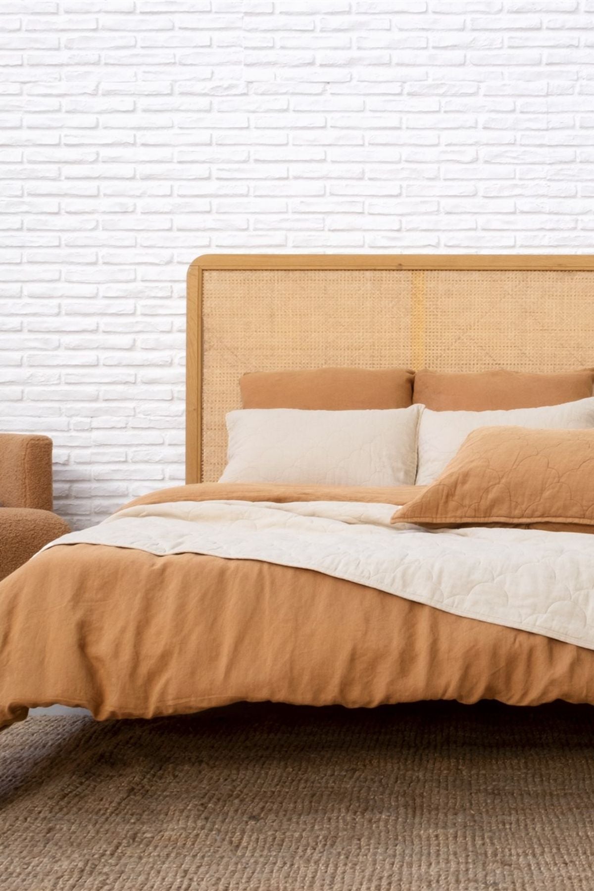 Washed Linen Keten Nevresim İndian Tan