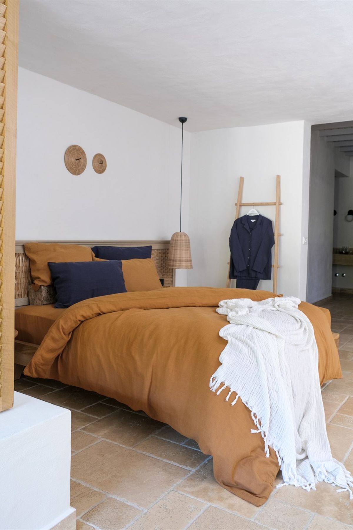 Washed Linen Keten Nevresim İndian Tan