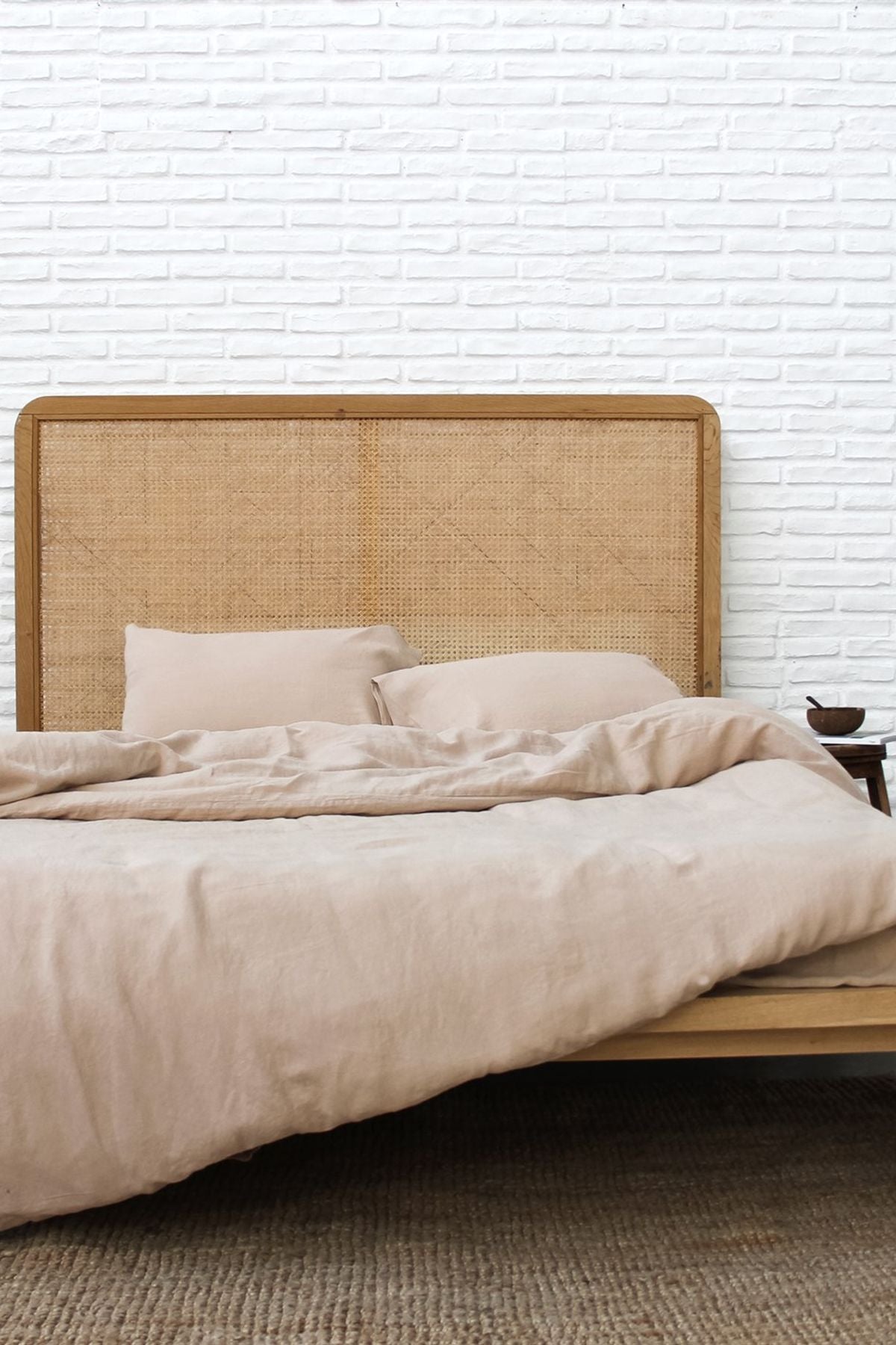 Washed Linen Keten Nevresim Nougat