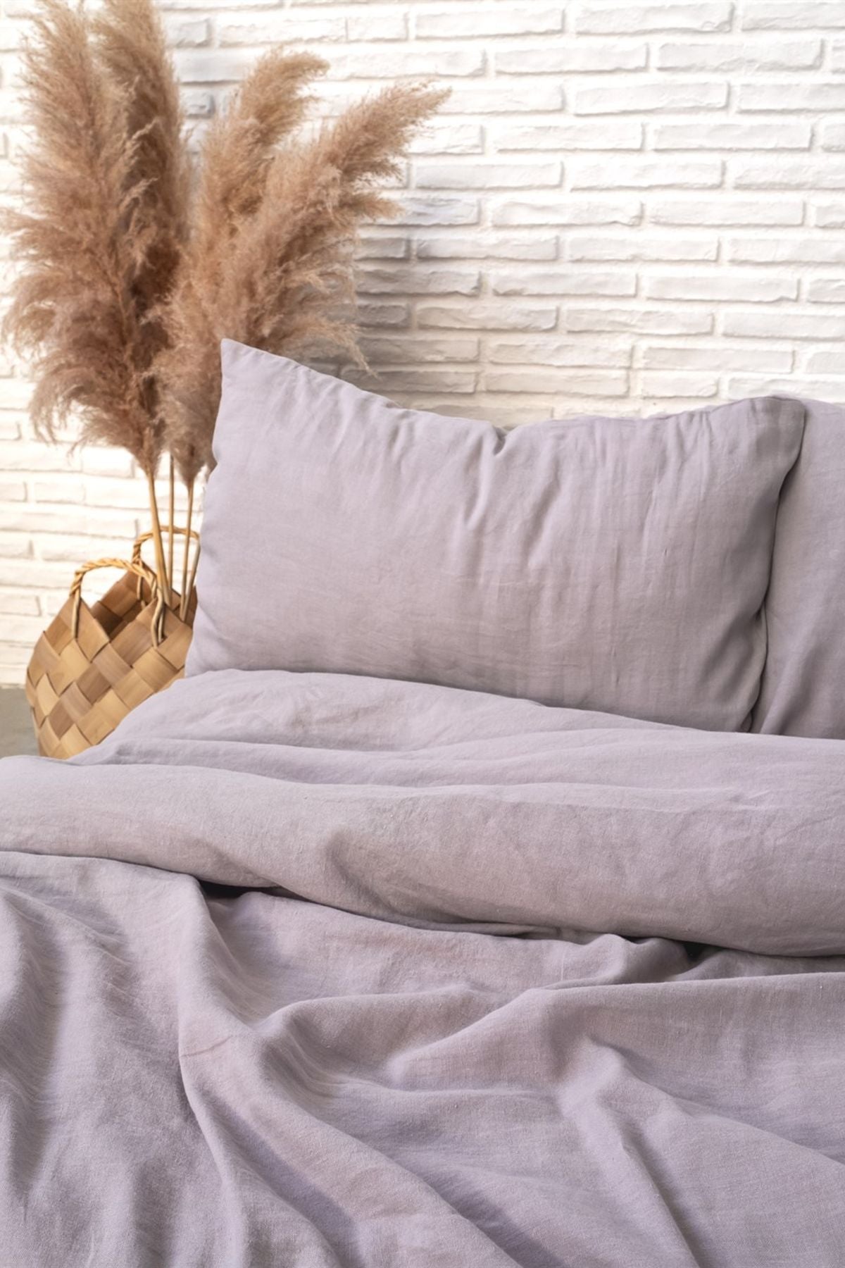 Washed Linen Keten Nevresim Orchid