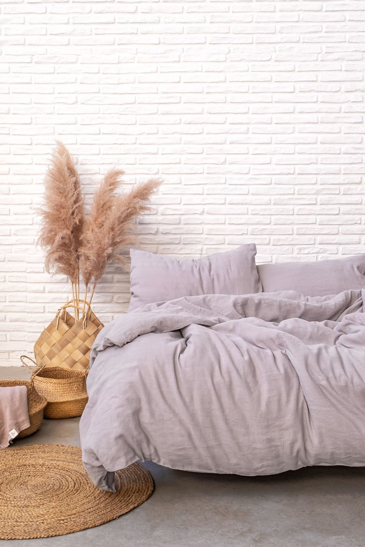 Washed Linen Keten Nevresim Orchid