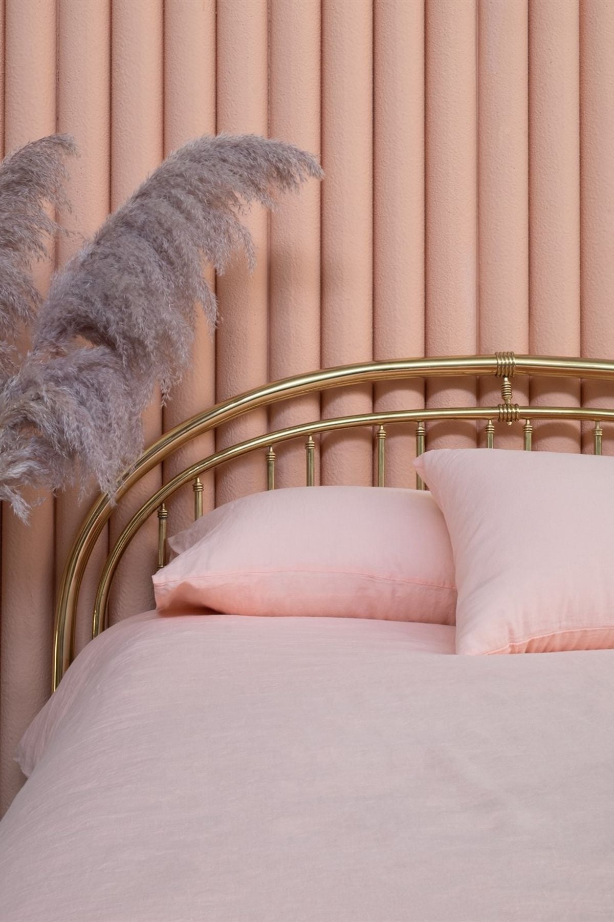 Washed Linen Keten Nevresim Pink