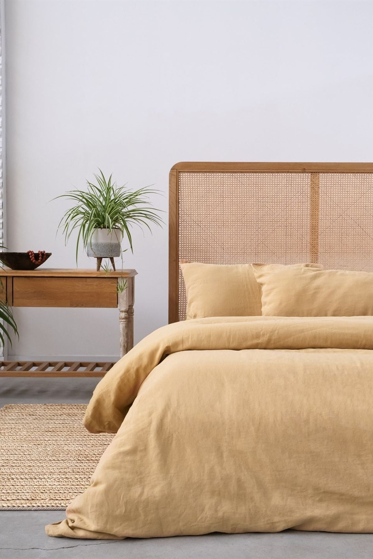 Washed Linen Keten Nevresim Sand