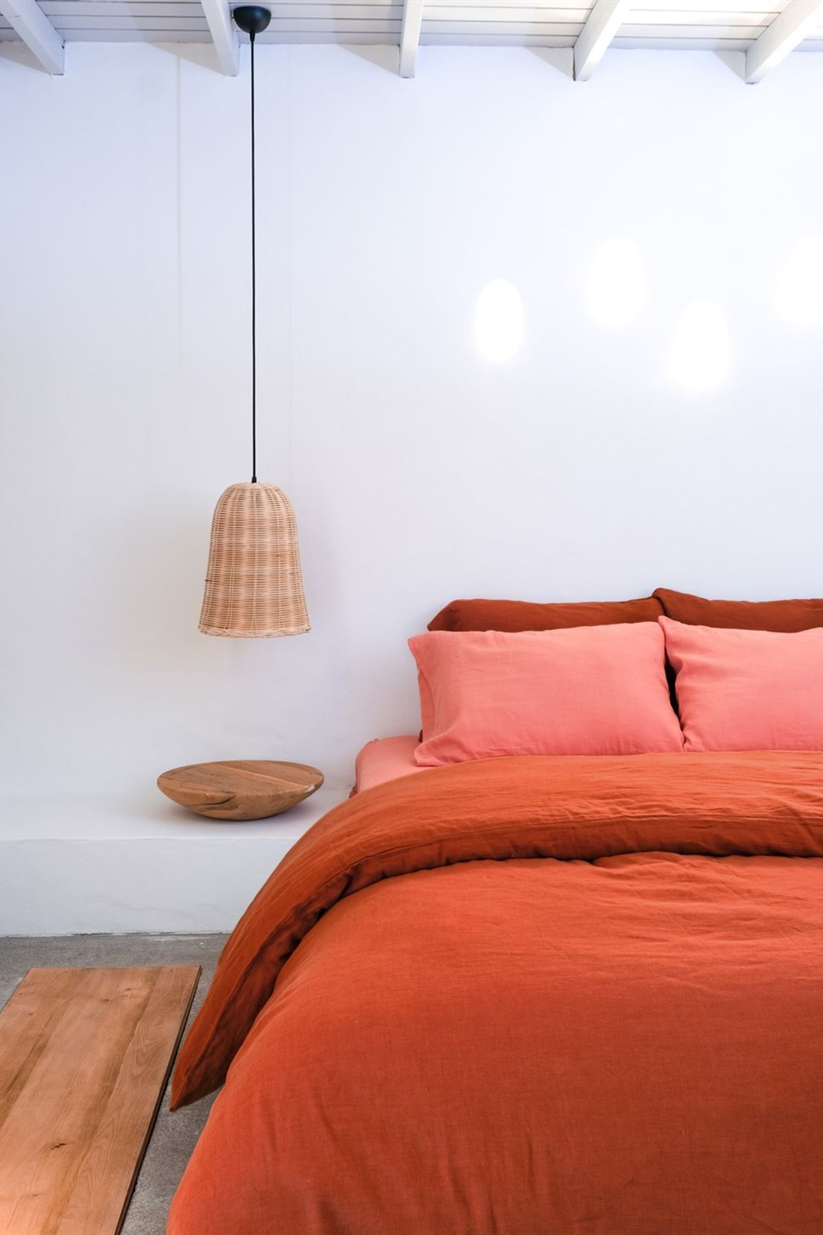 Washed Linen Keten Nevresim Spicy Orange