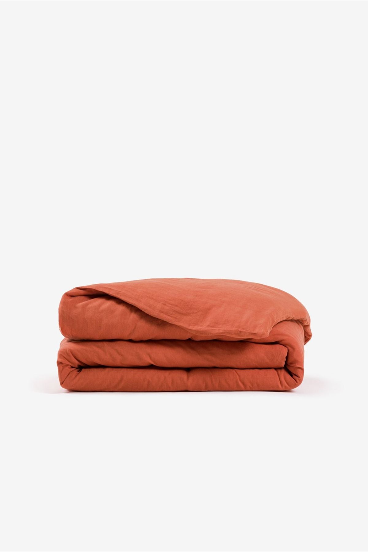 Washed Linen Keten Nevresim Spicy Orange