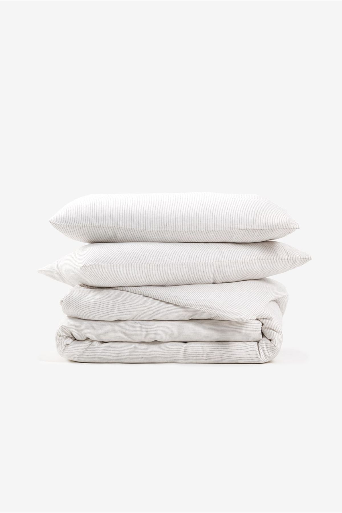 Washed Linen Keten Nevresim Stripe Linen
