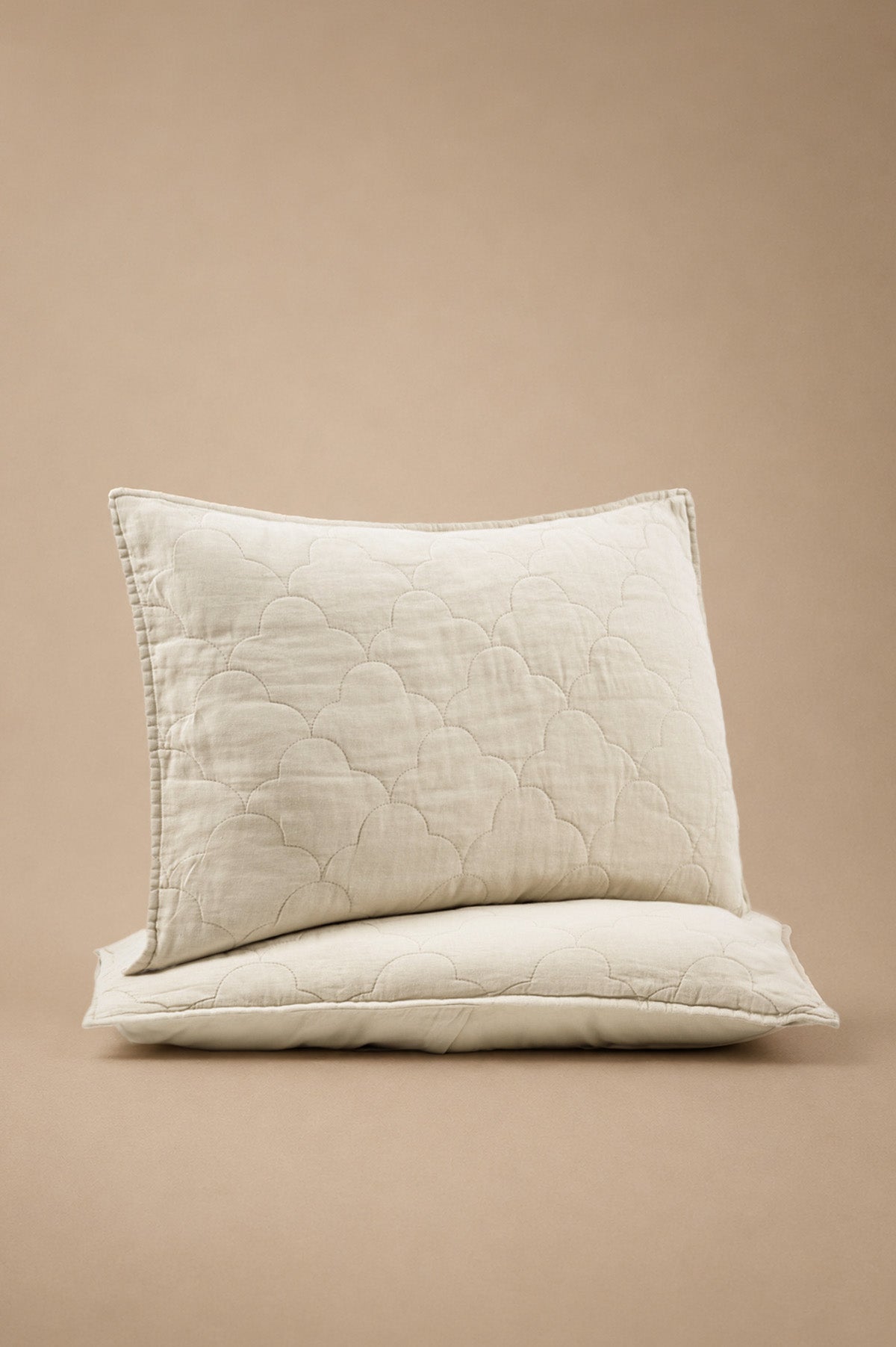 Serenity Quilted Linen Pillowcase Beige
