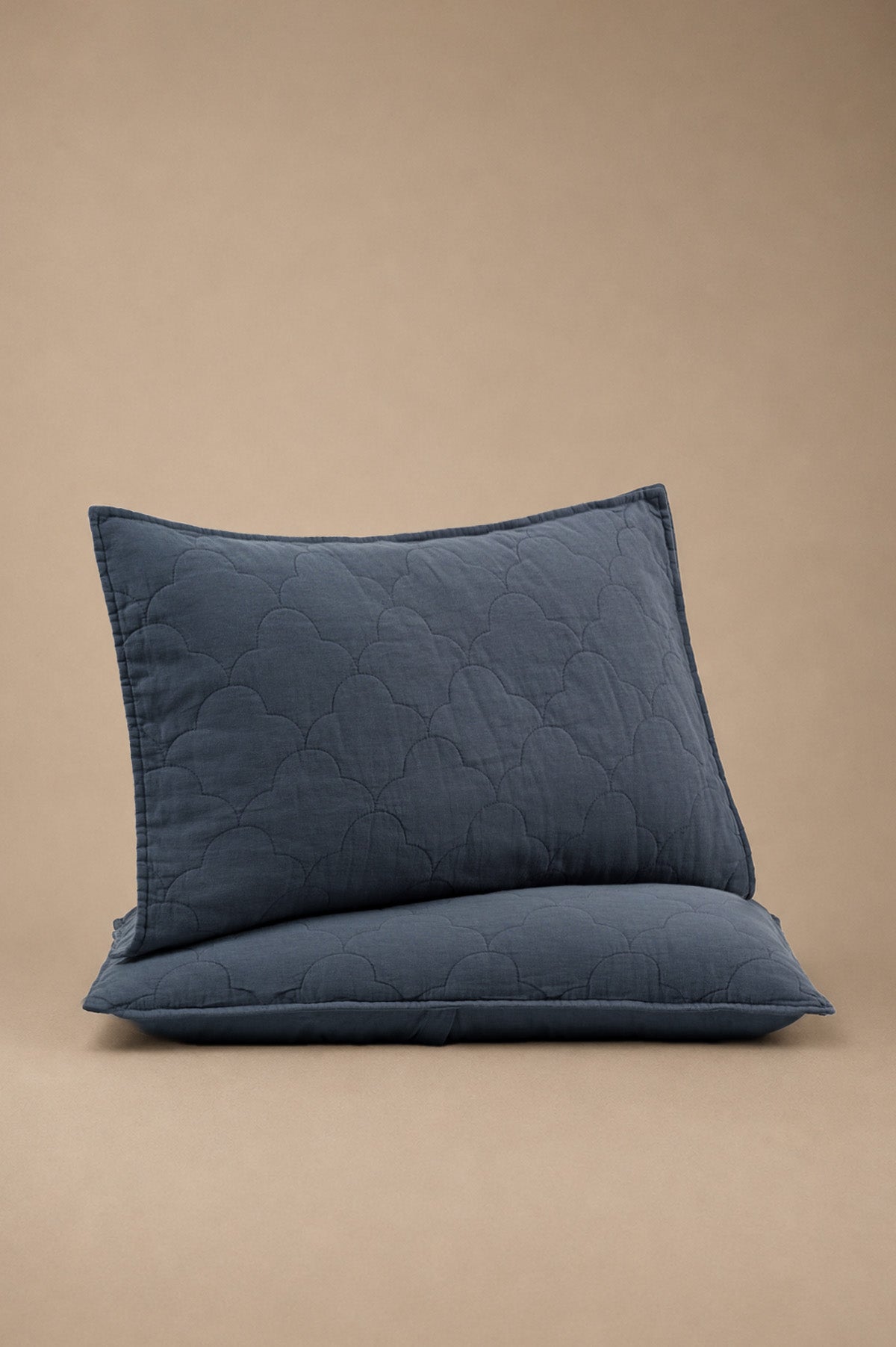Serenity Quilted Linen Pillowcase Dusk