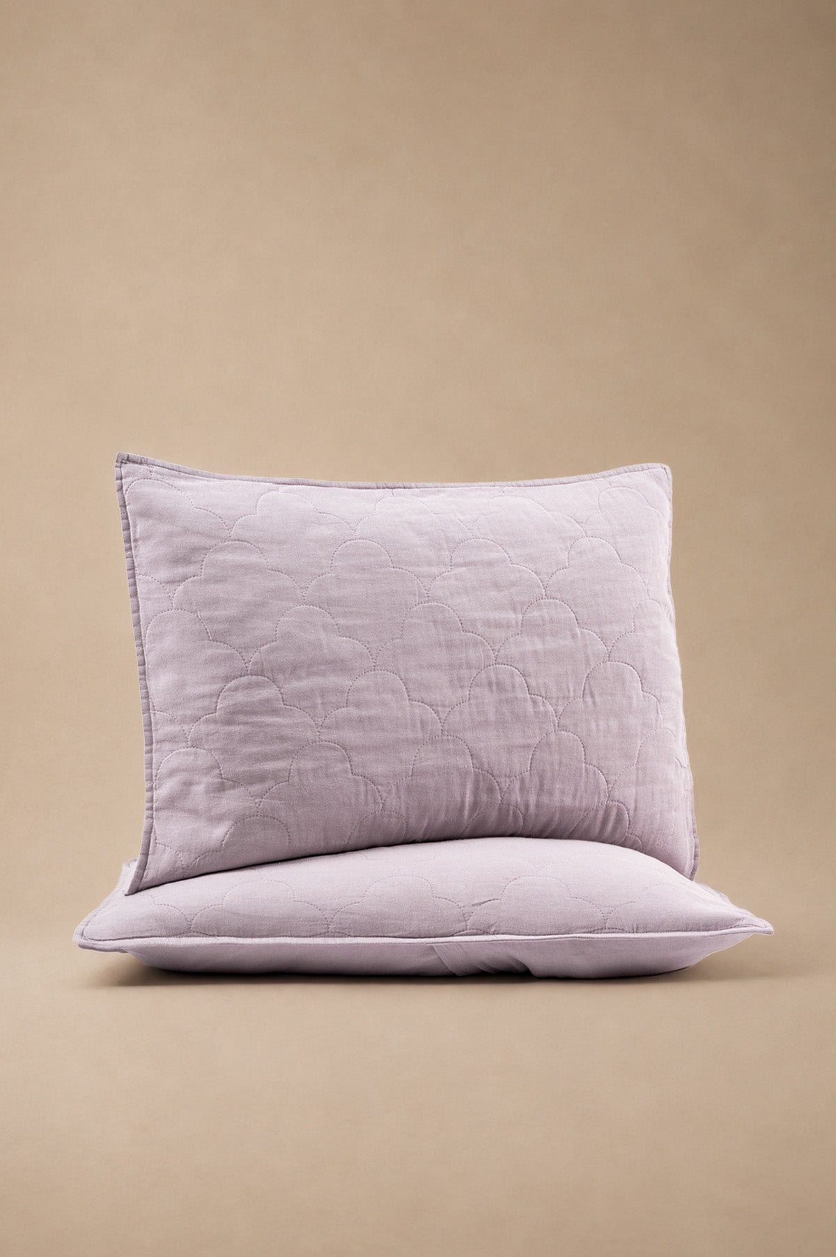 Serenity Quilted Linen Pillowcase Orchid