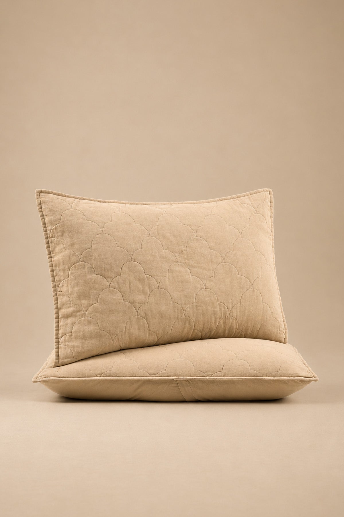 Serenity Quilted Linen Pillowcase Sand