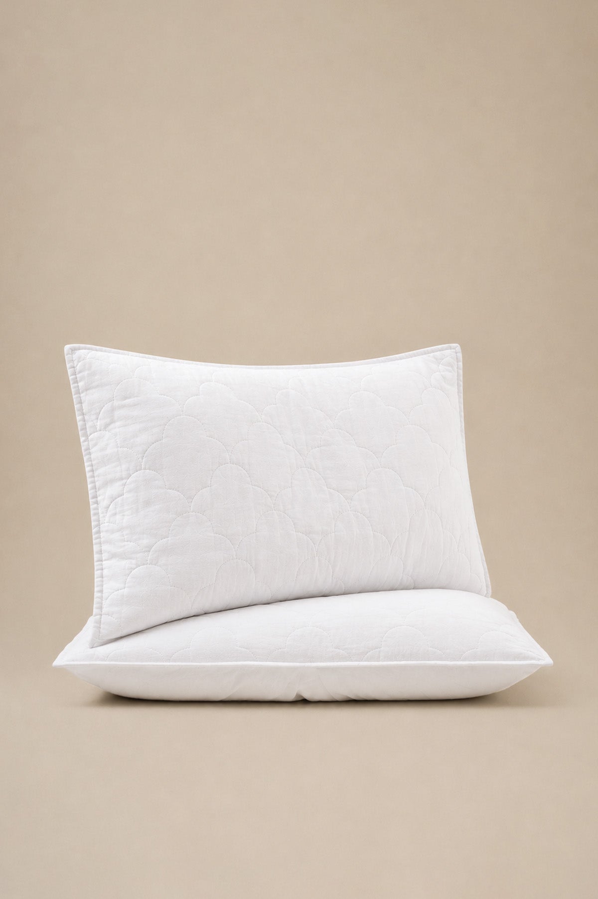 Serenity Quilted Linen Pillowcase White