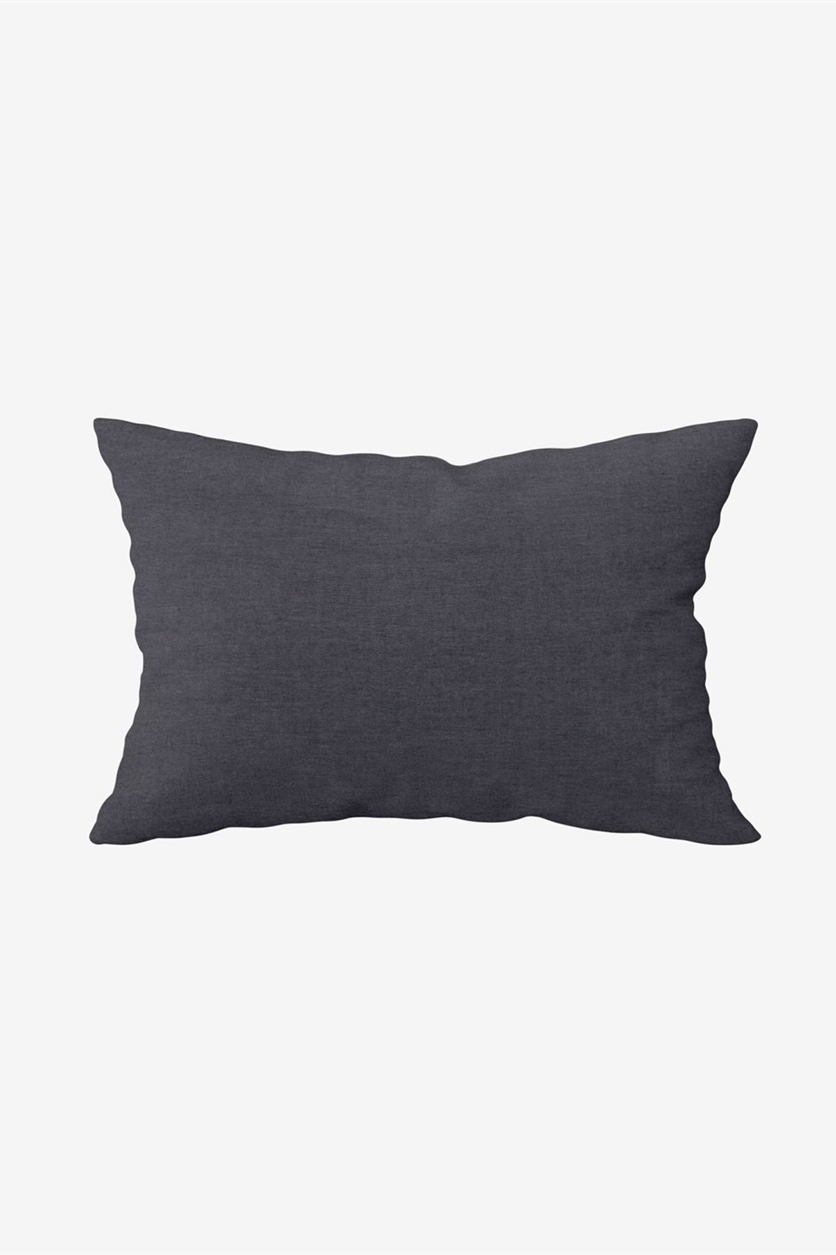 Washed Linen Keten Yastık Kılıfı 2 li Set Antrasit