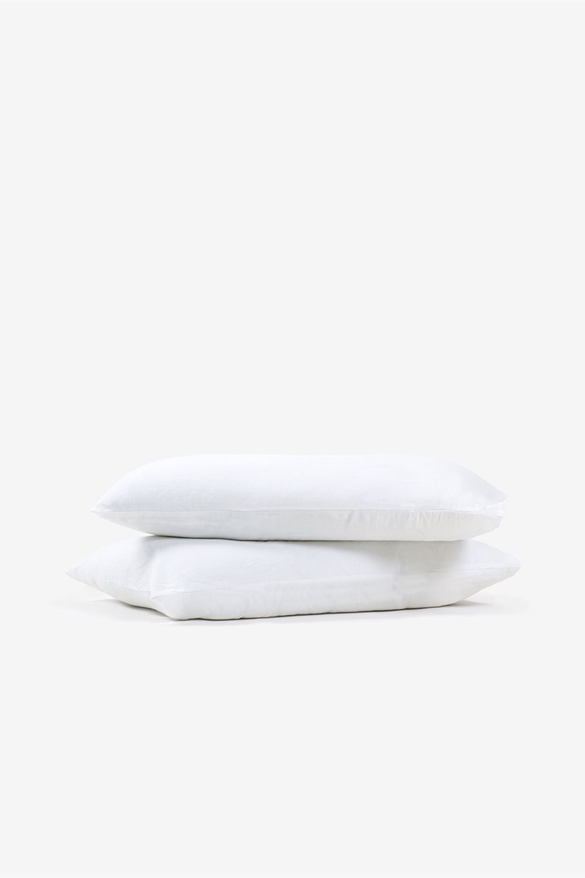 Washed Linen Keten Yastık Kılıfı 2 li Set Beyaz