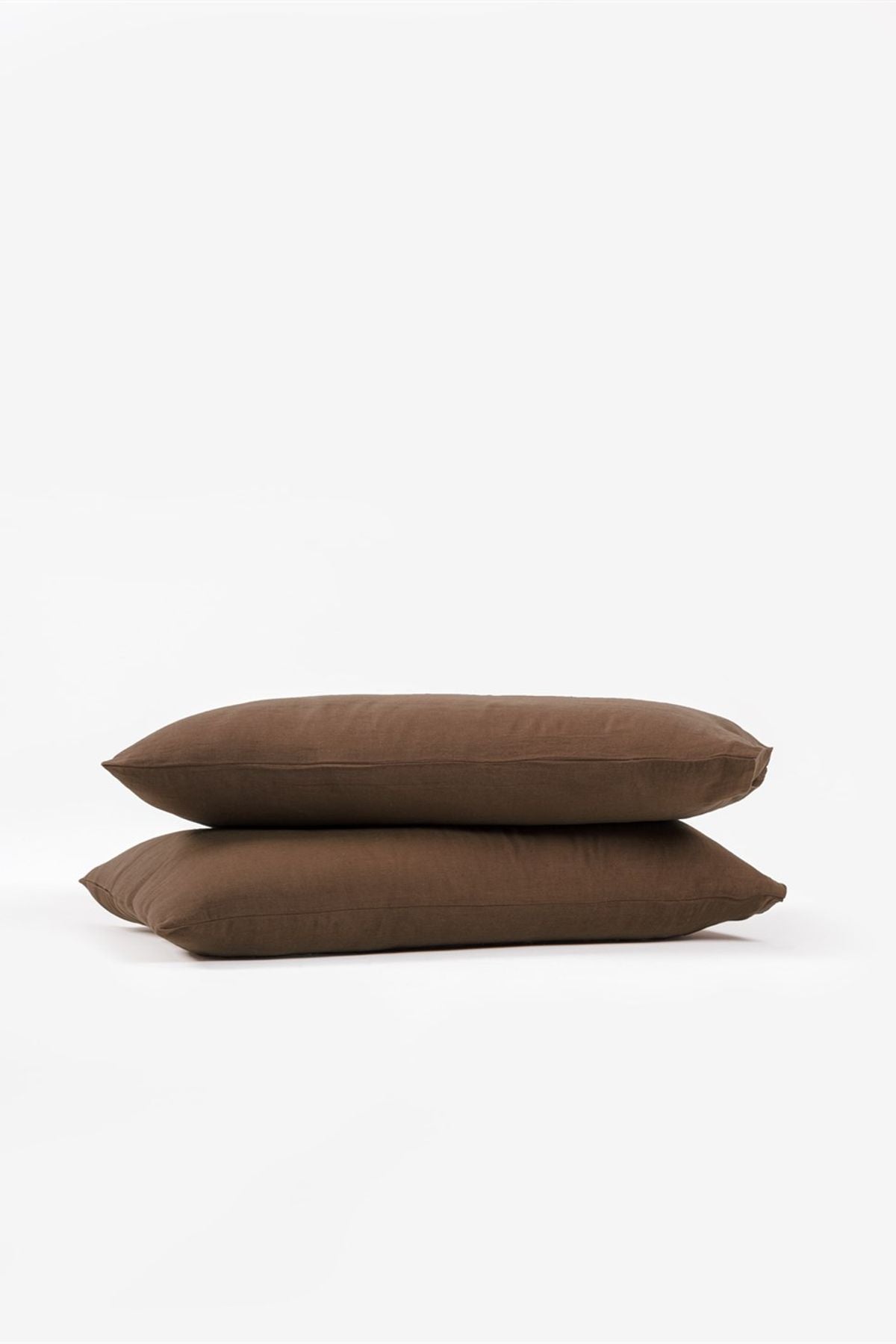 Washed Linen Keten Yastık Kılıfı 2 li Set Bison