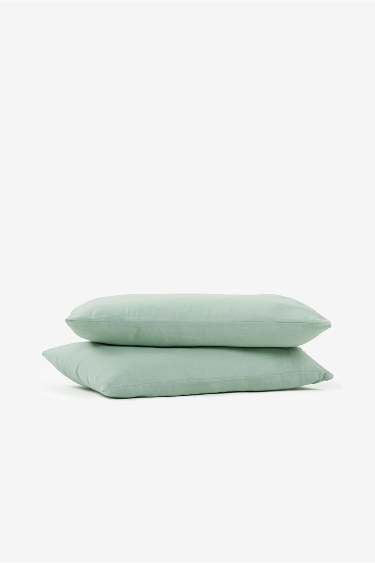 Washed Linen Keten Yastık Kılıfı 2 li Set Frosty Green