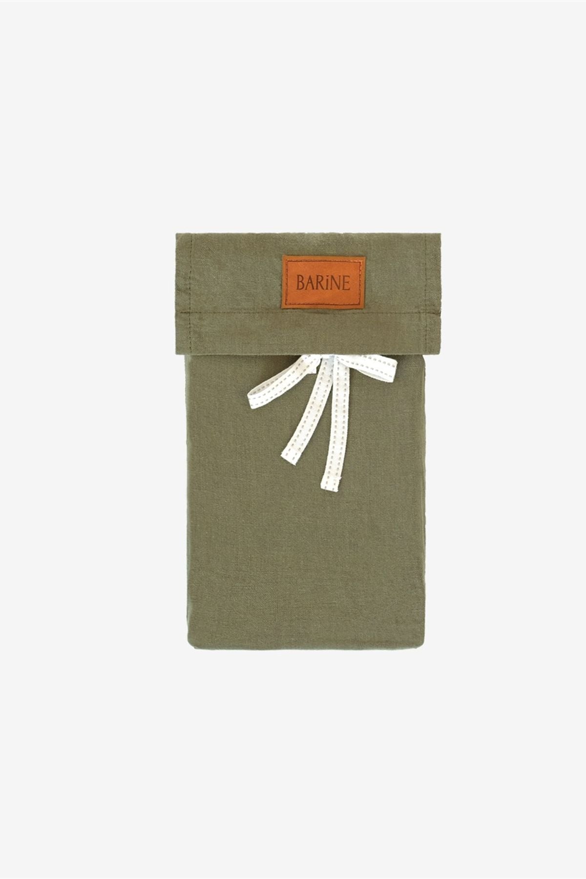 Washed Linen Keten Yastık Kılıfı 2 li Set Haki