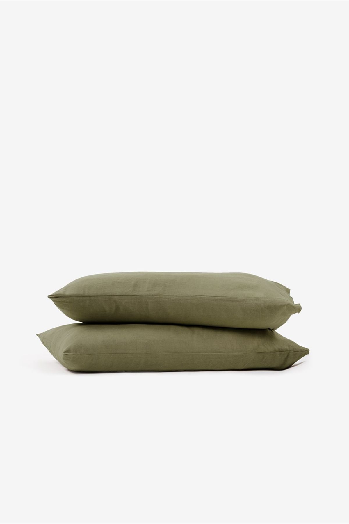 Washed Linen Keten Yastık Kılıfı 2 li Set Haki