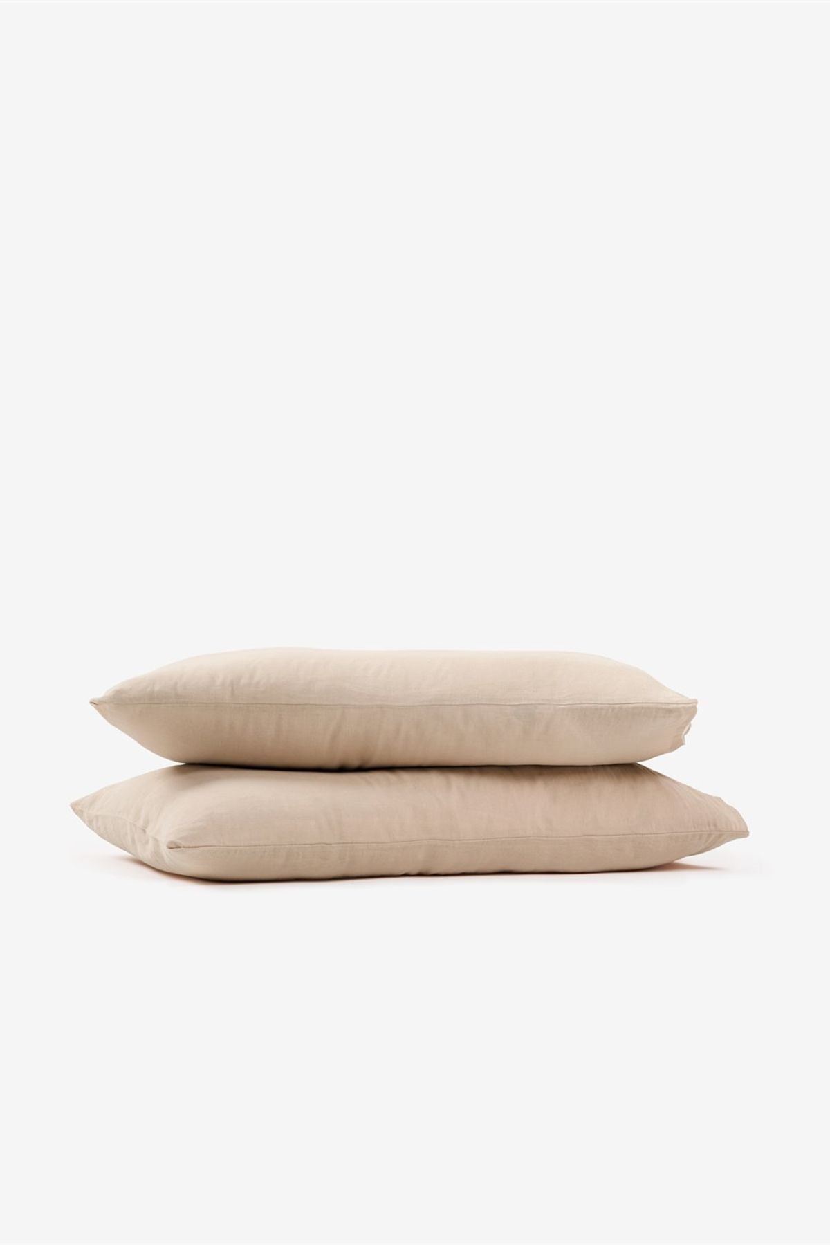 Washed Linen Keten Yastık Kılıfı 2 li Set Nougat