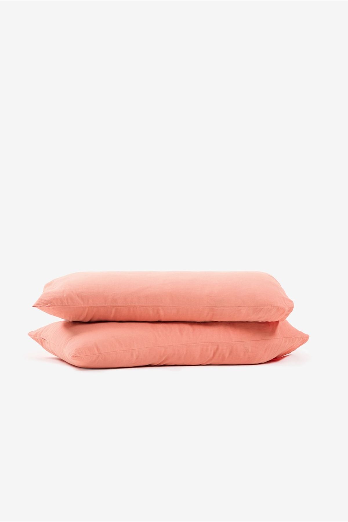Washed Linen Keten Yastık Kılıfı 2 li Set Shrimp