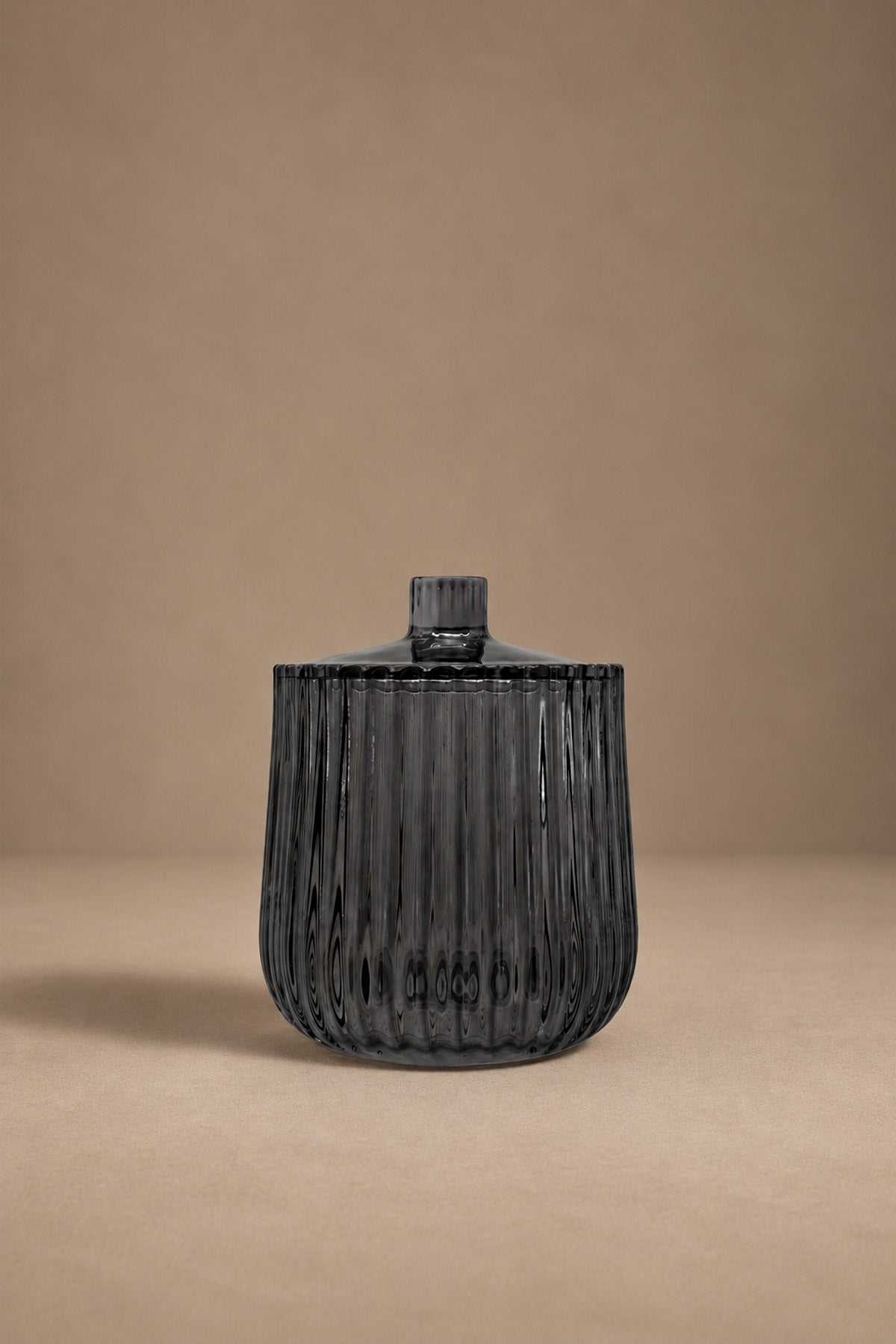 Shadow Antracite Glass Cotton Jar