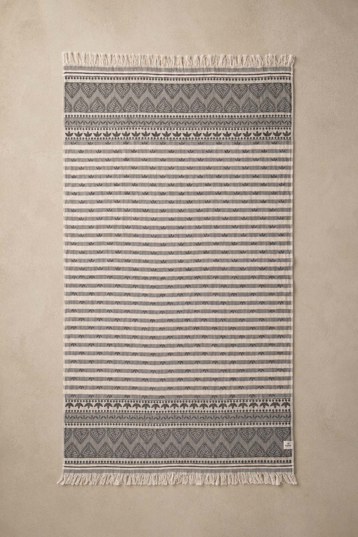 Souq Pestemal, Turkish Towel Grey-Black with Carry Bag