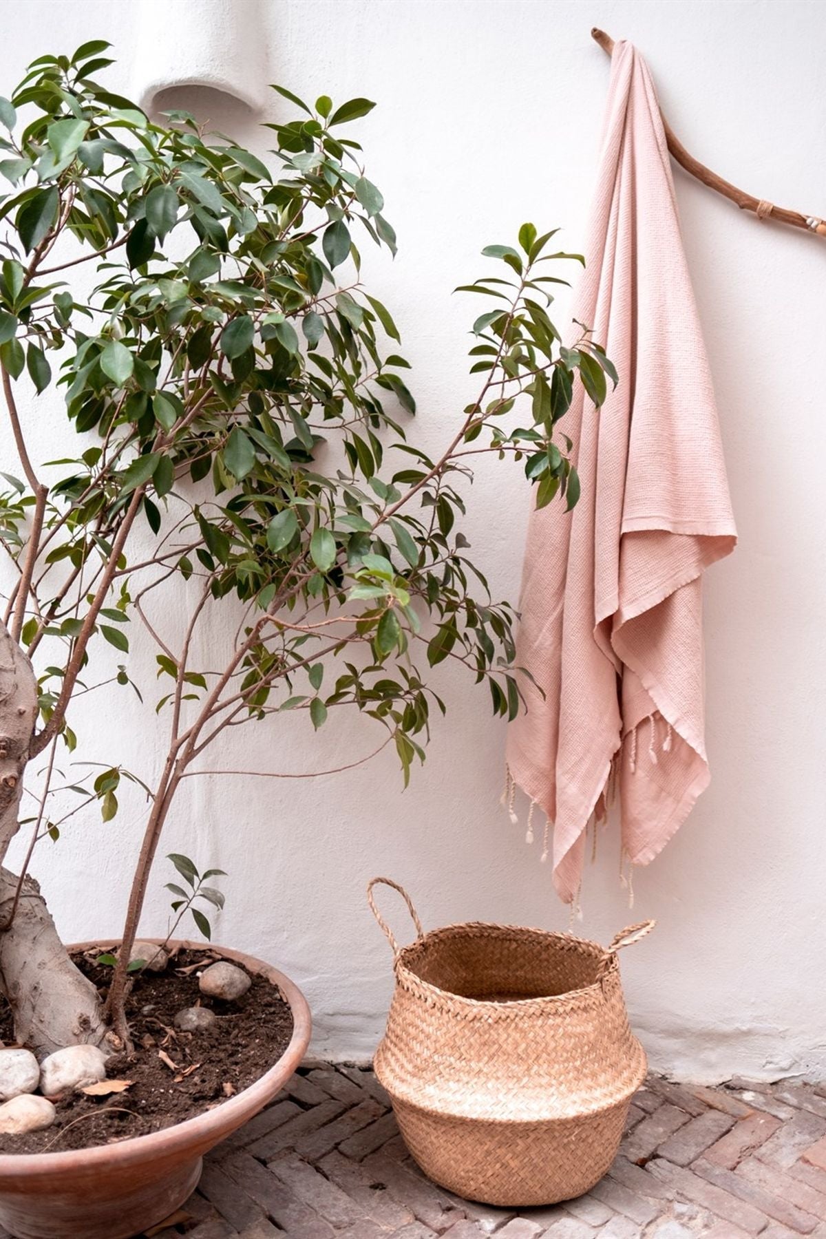 Stone Koltuk Şalı Vintage Blush