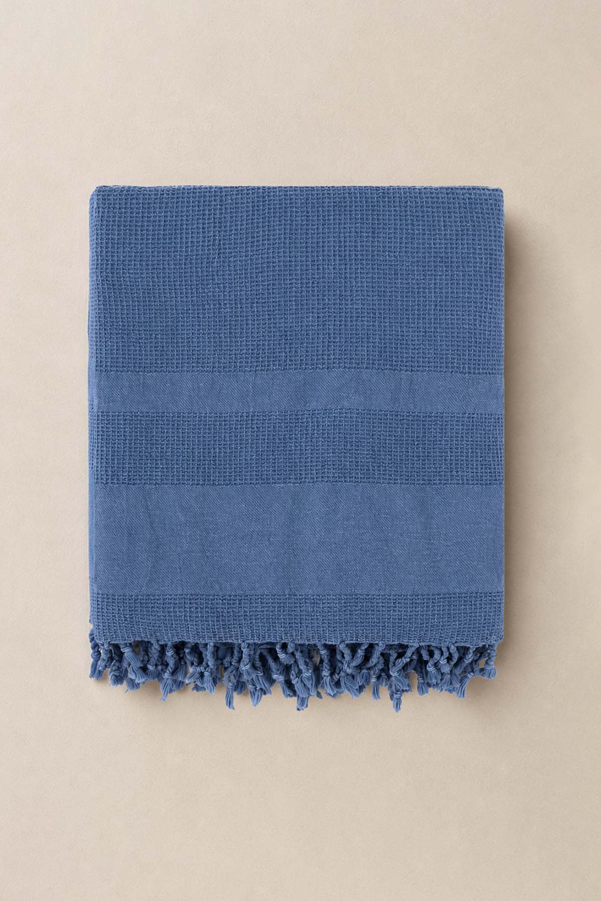 Stone Waffle Garmet Dye Pestemal, Turkish Towel Denim