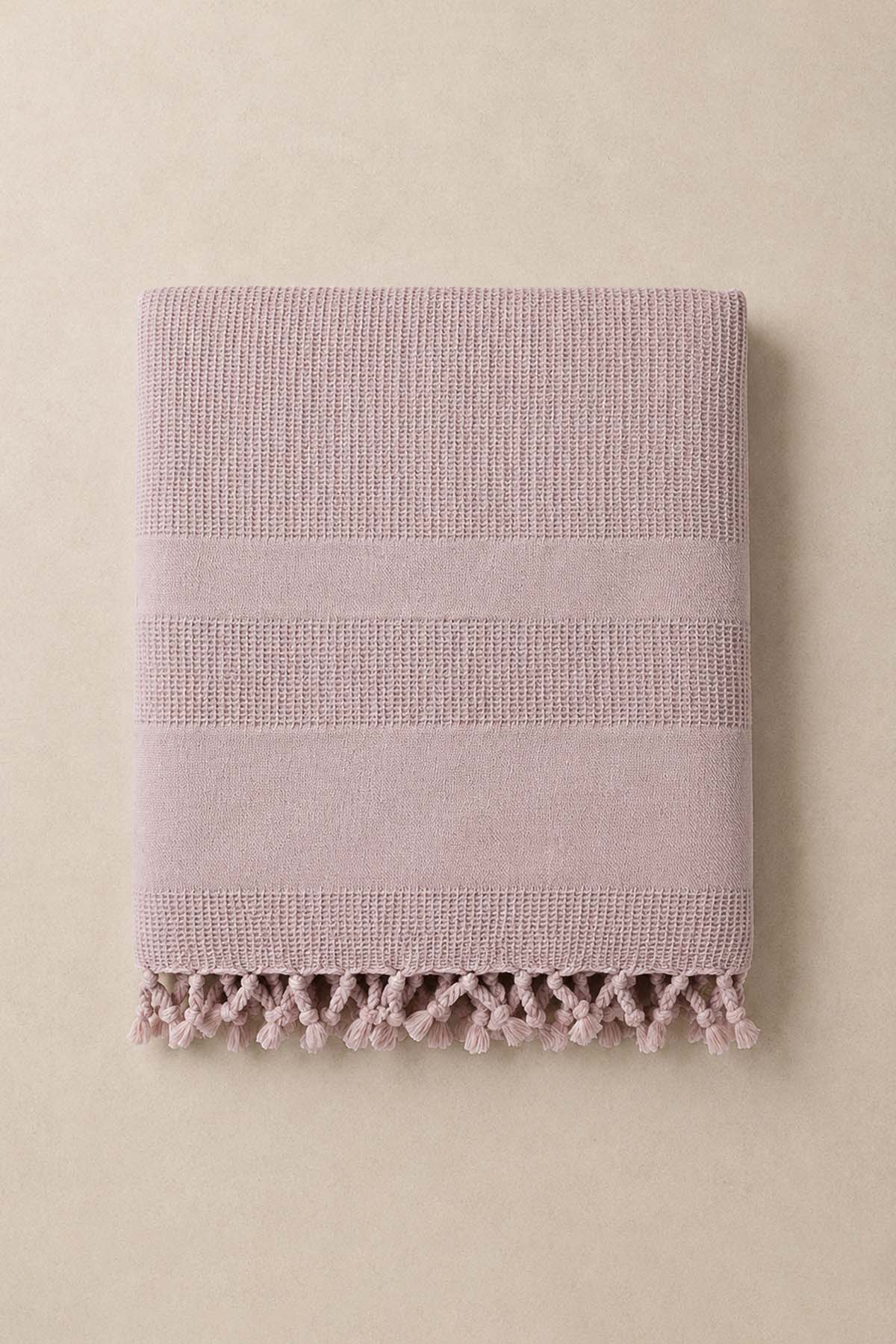 Stone Waffle Garmet Dye Pestemal, Turkish Towel Mink