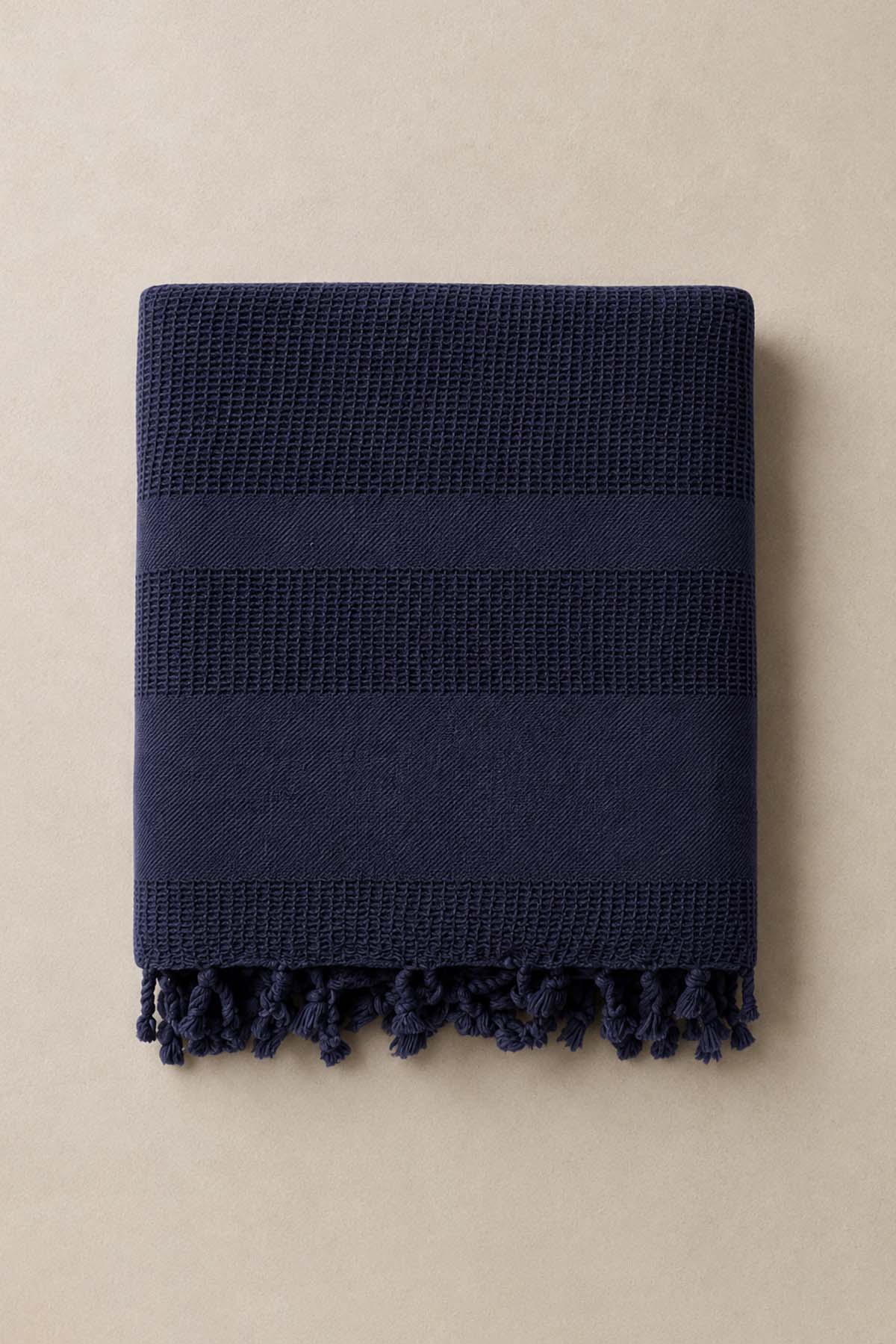 Stone Waffle Garmet Dye Pestemal, Turkish Towel Navy