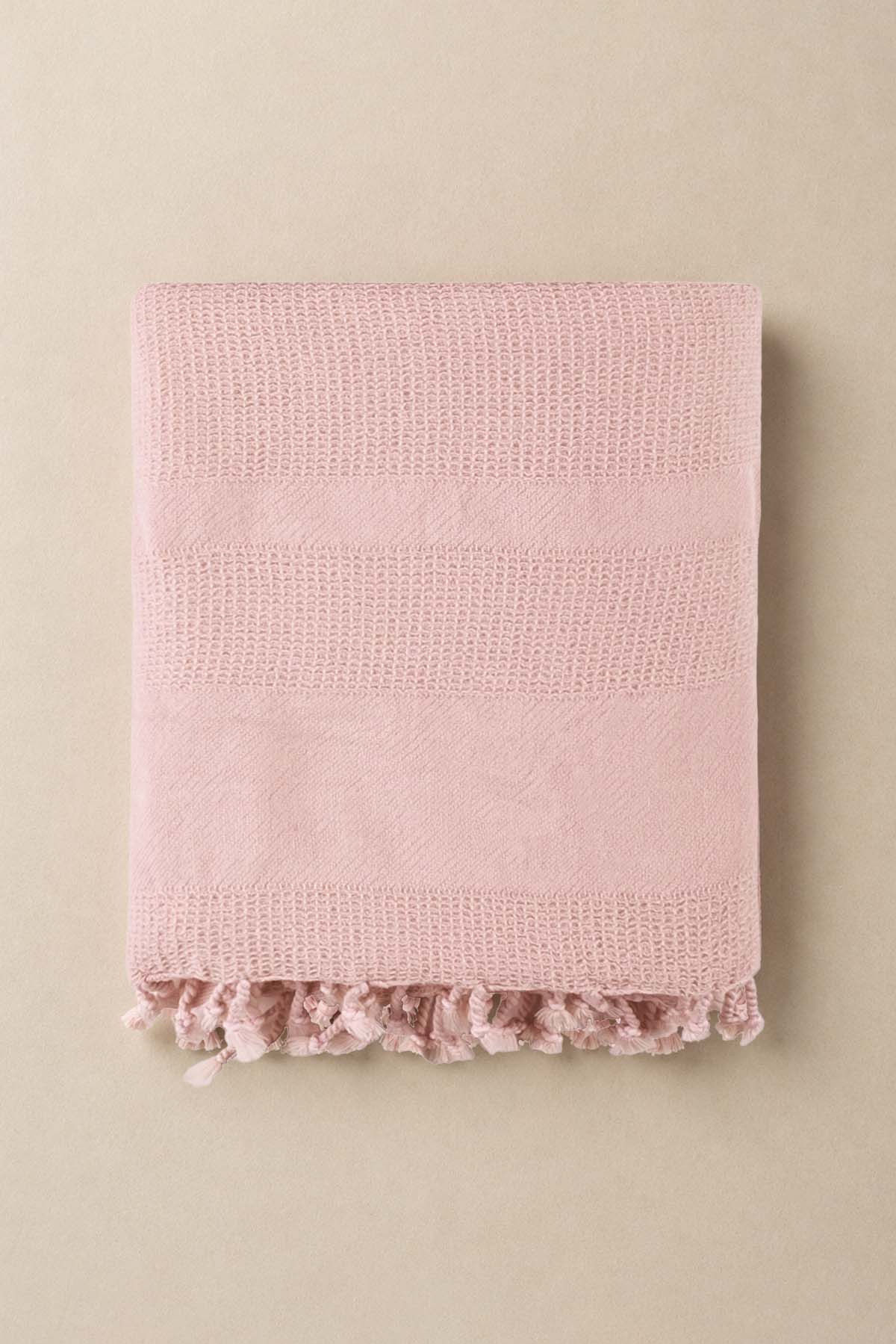 Stone Waffle Garmet Dye Pestemal, Turkish Towel Vintage Blush