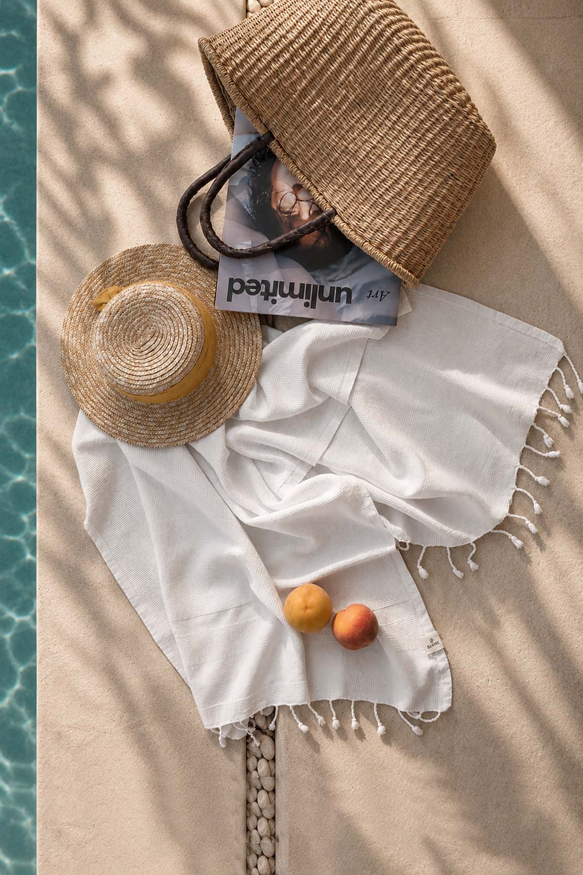 Stone Waffle Garmet Dye Pestemal, Turkish Towel White