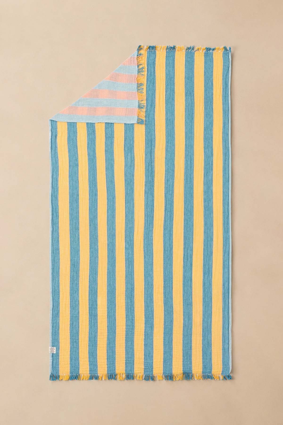Striped Gauze Pestemal, Turkish Towel Mint